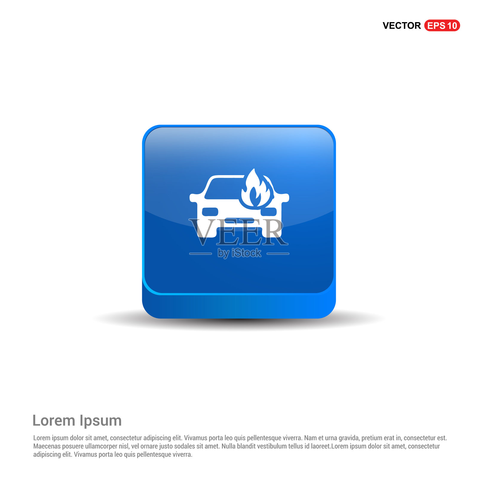 车祸事故图标- 3d蓝色按钮插画图片素材