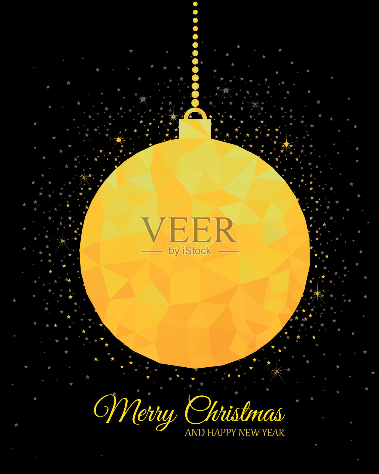黄金的圣诞球插画图片素材