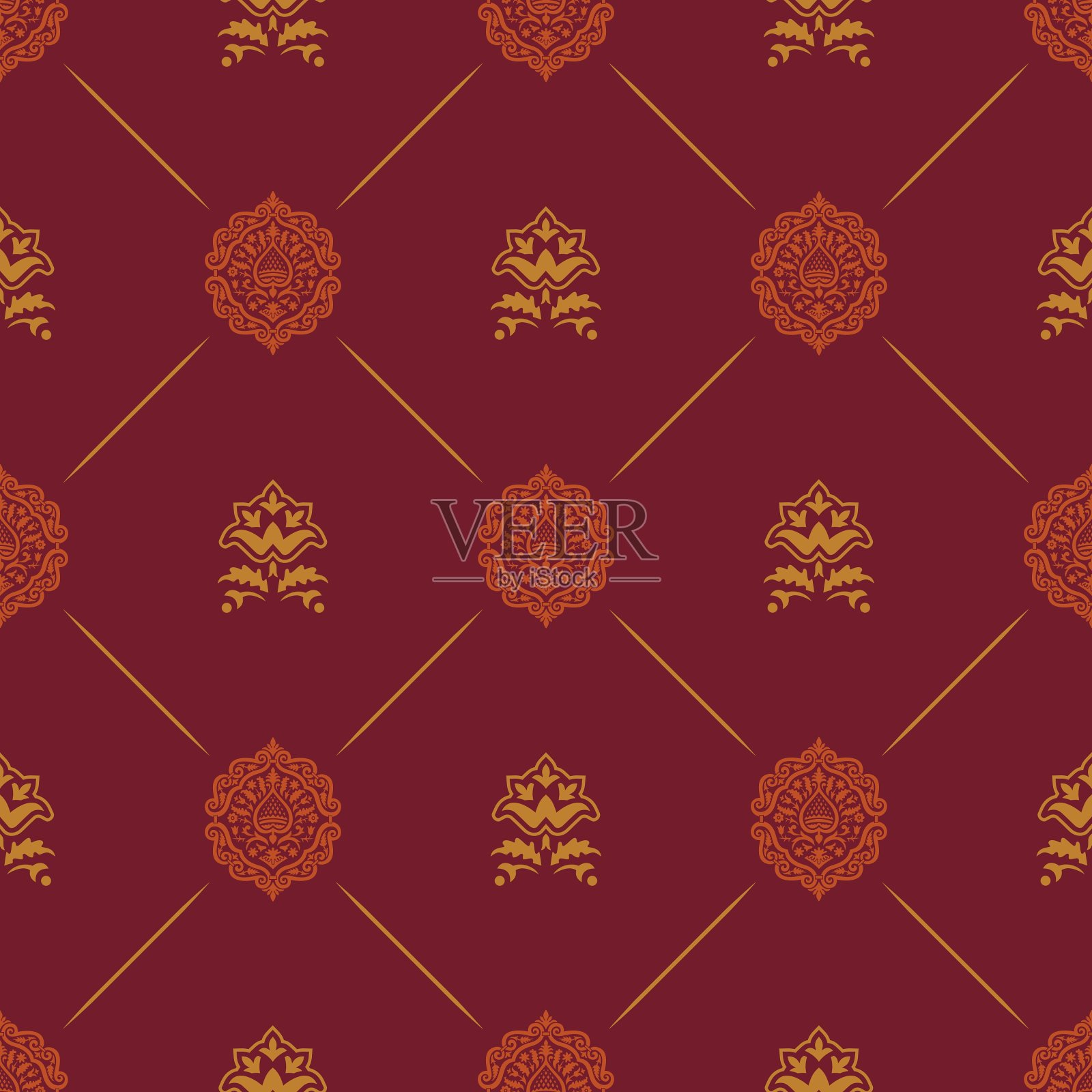 皇家巴洛克风格的墙纸插画图片素材