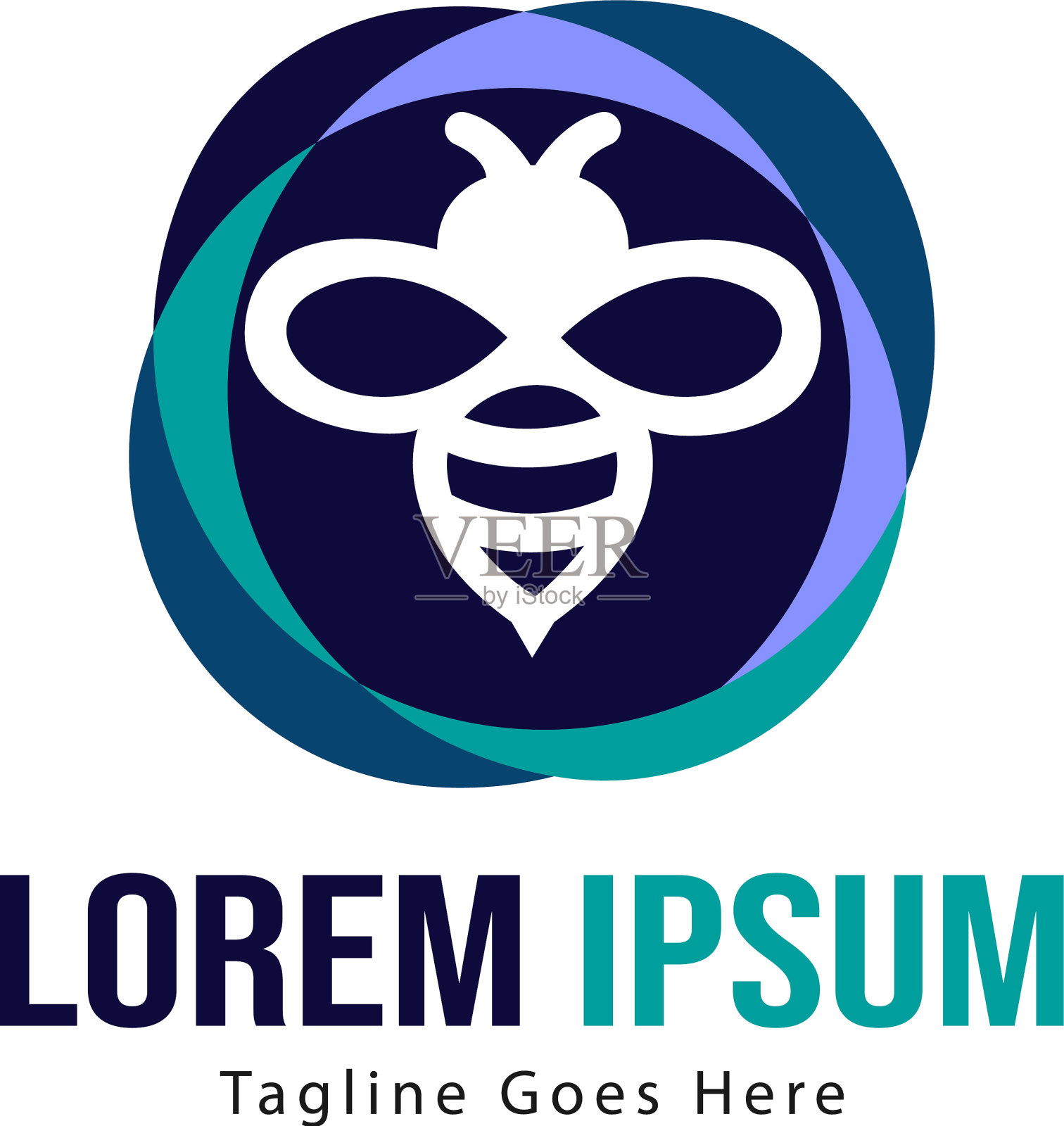 蜜蜂标志模板设计简约的蜜蜂标志用插画图片素材