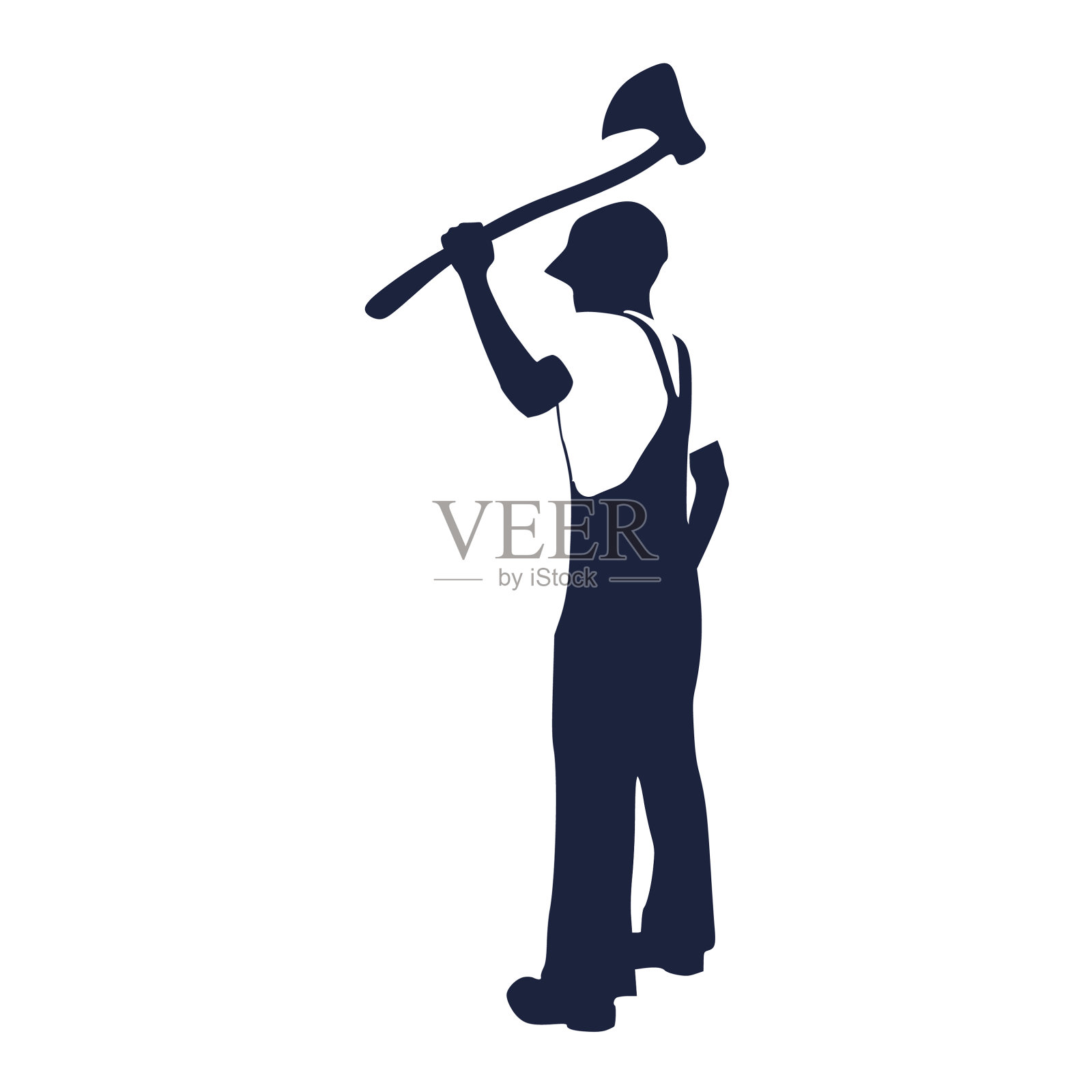 伐木工人工人轮廓设计元素图片