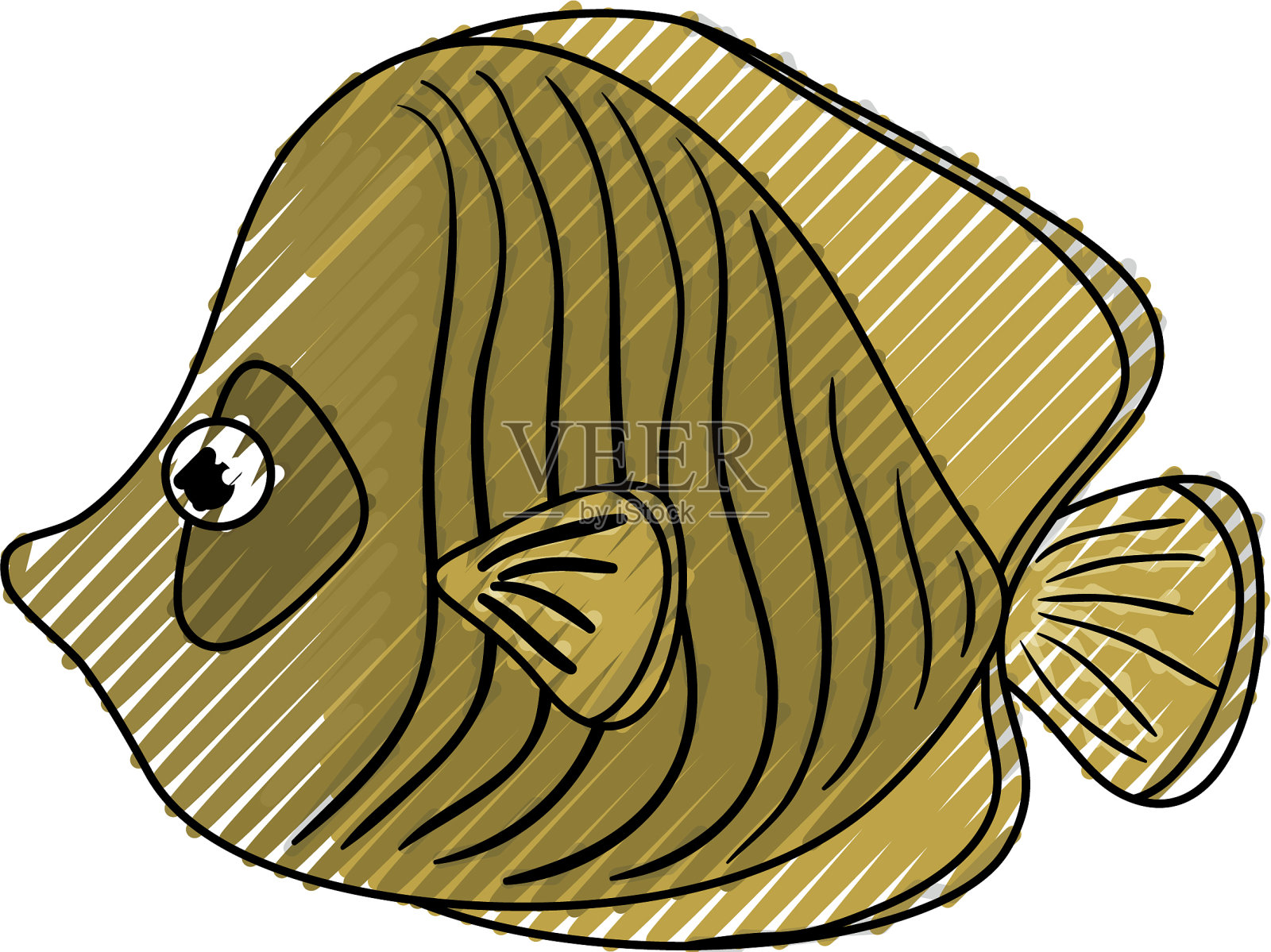 卡通可爱的鱼插画图片素材