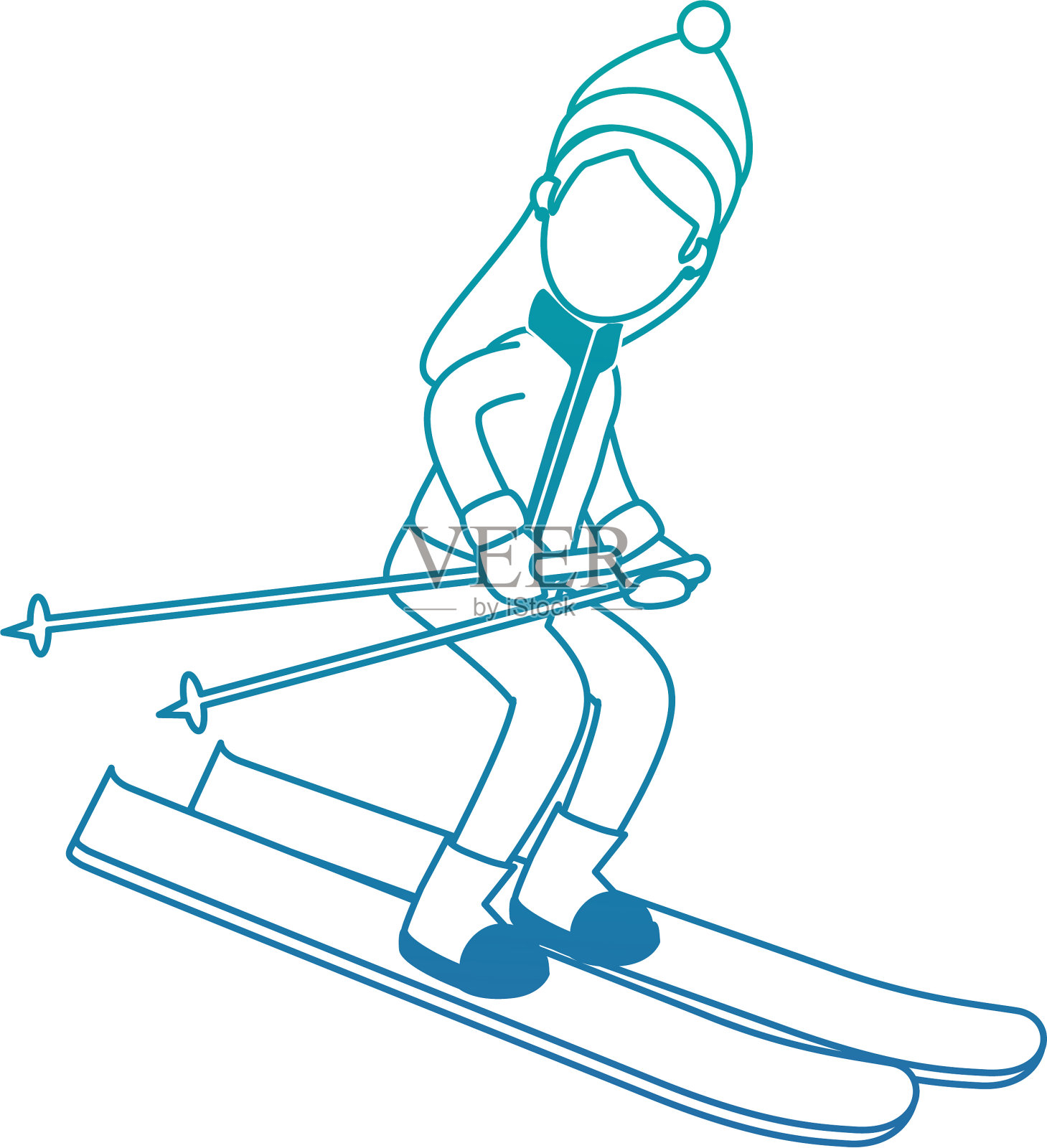 穿着冬衣滑雪的女人设计元素图片