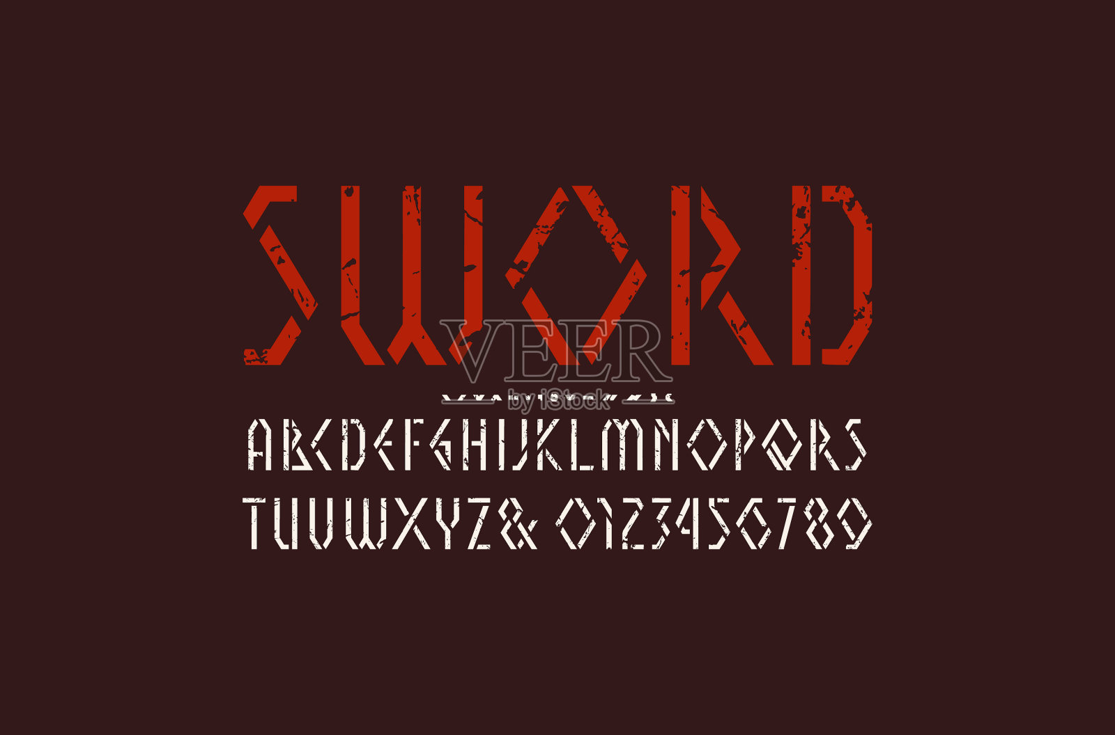 几何模板无衬线字体插画图片素材