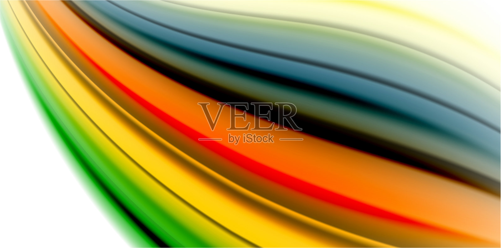 凝胶果冻流体流动彩虹般的液体插画图片素材