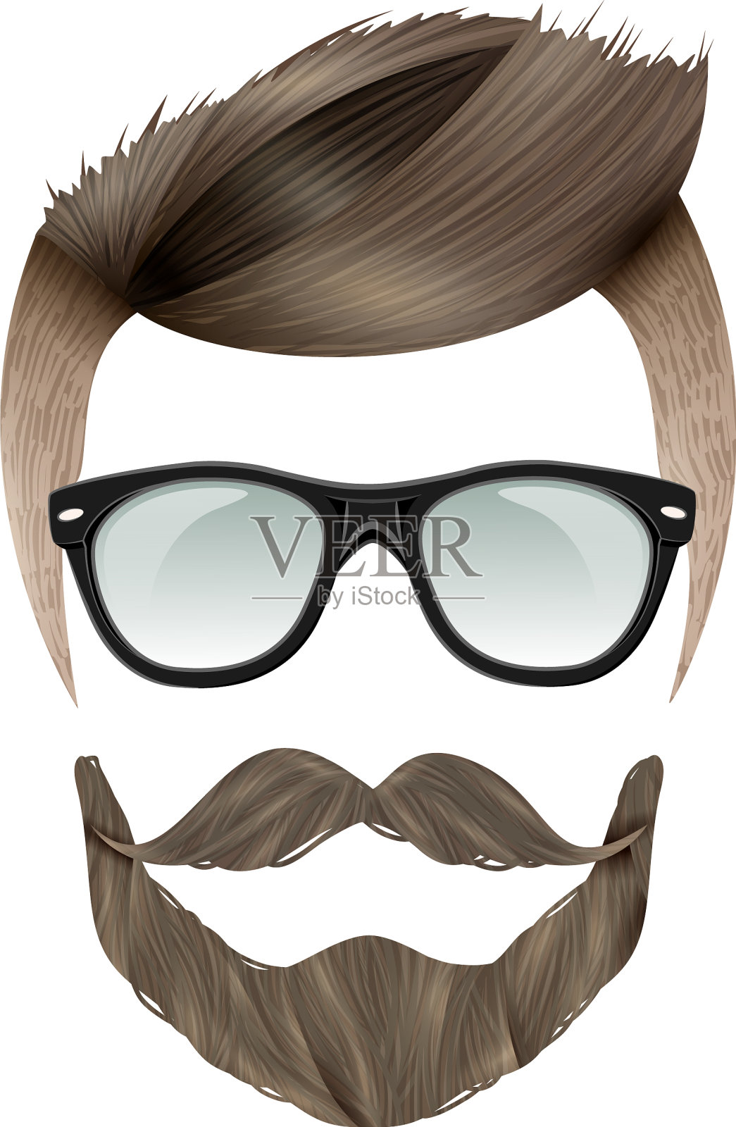 现实的潮人的发型设计元素图片