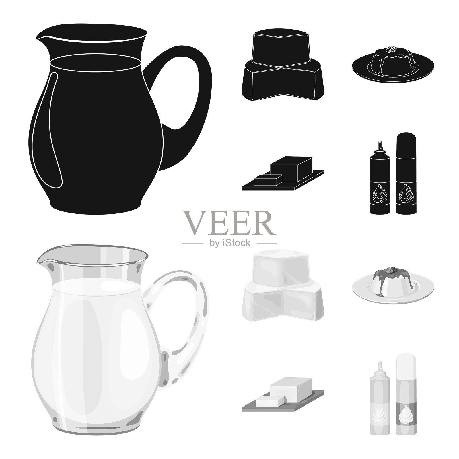 乳钙制品食品及乳制品插画图片素材