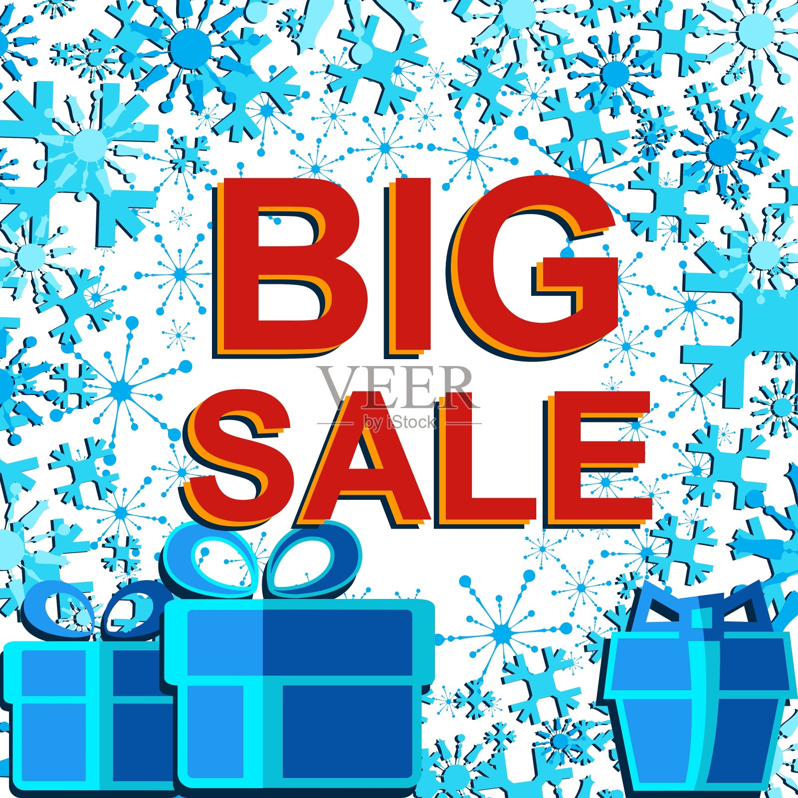 有大促销文字的冬季大促销海报设计元素图片