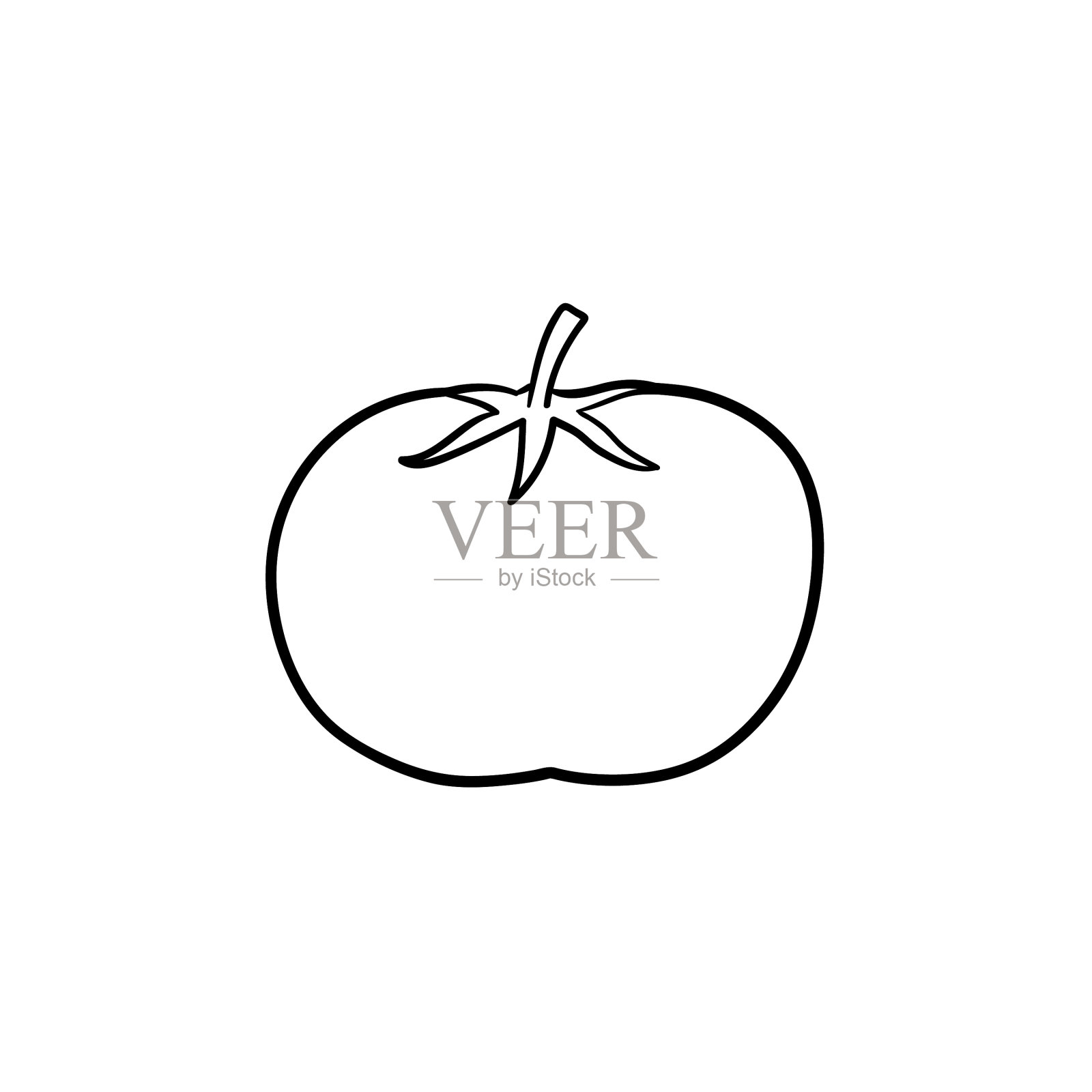 有机番茄手绘草图图标插画图片素材