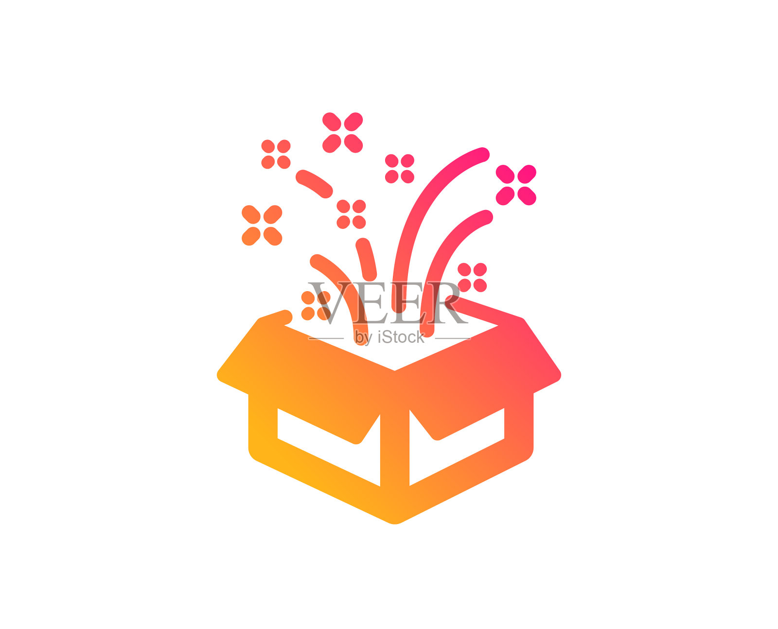 打开礼物盒图标圣诞或新年礼物设计元素图片