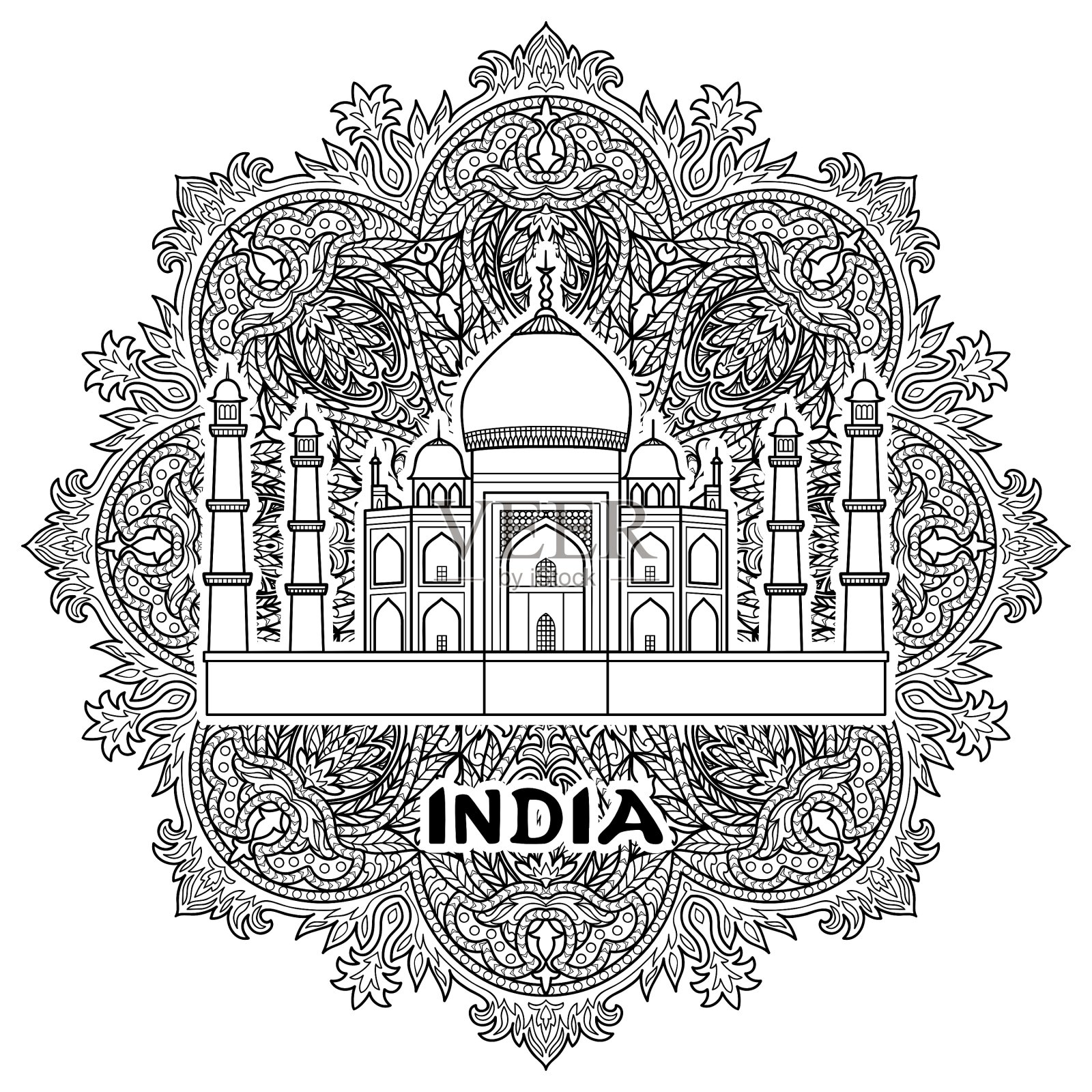 印度泰姬陵设计元素图片