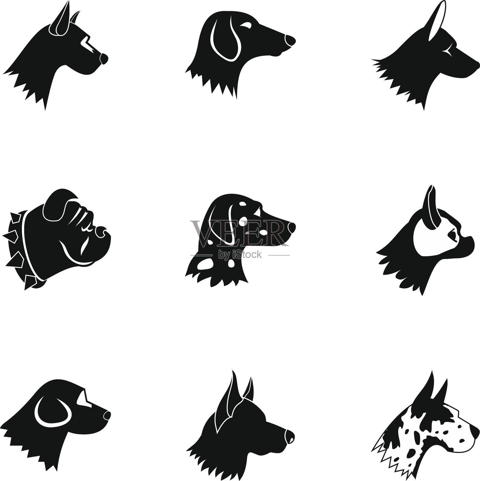 宠物狗图标设置简单的风格图标素材