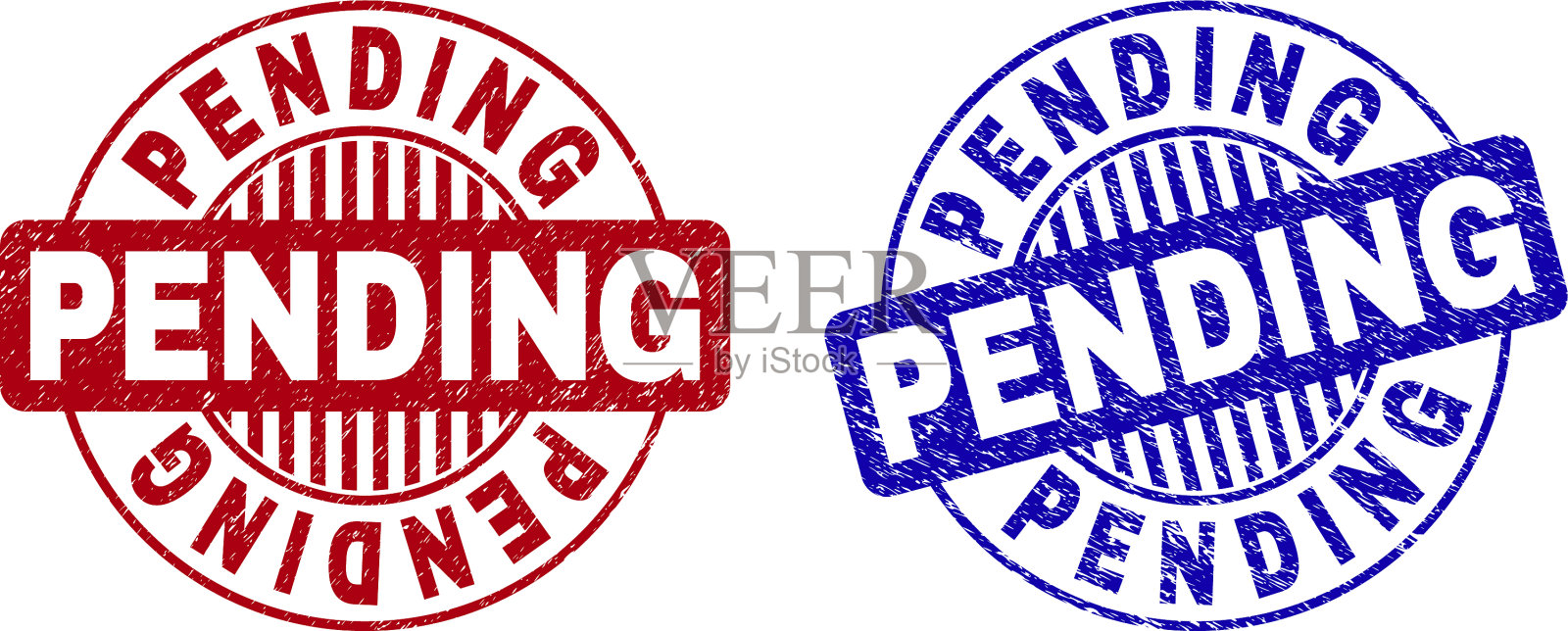 Grunge悬而未决的纹理圆形邮票插画图片素材