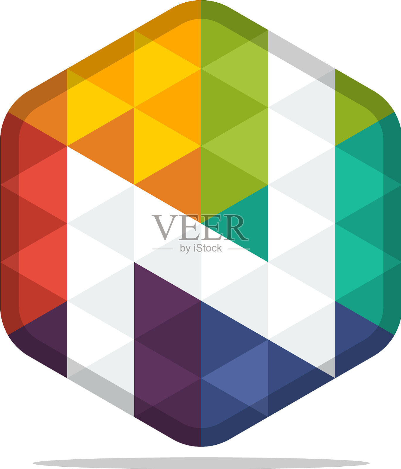 色彩斑斓的六角标志设计元素图片
