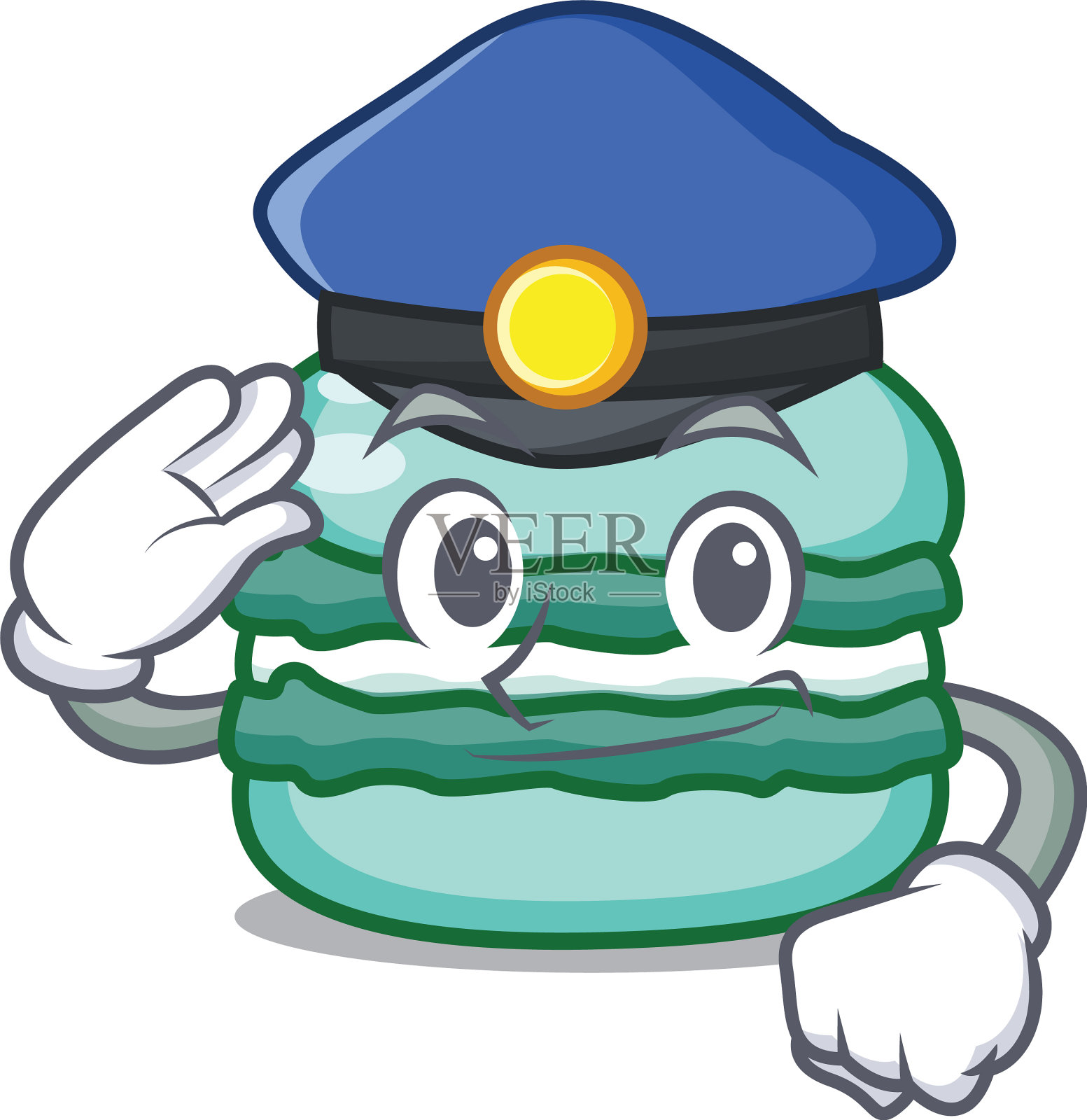 警察马卡龙卡通人物风格设计元素图片