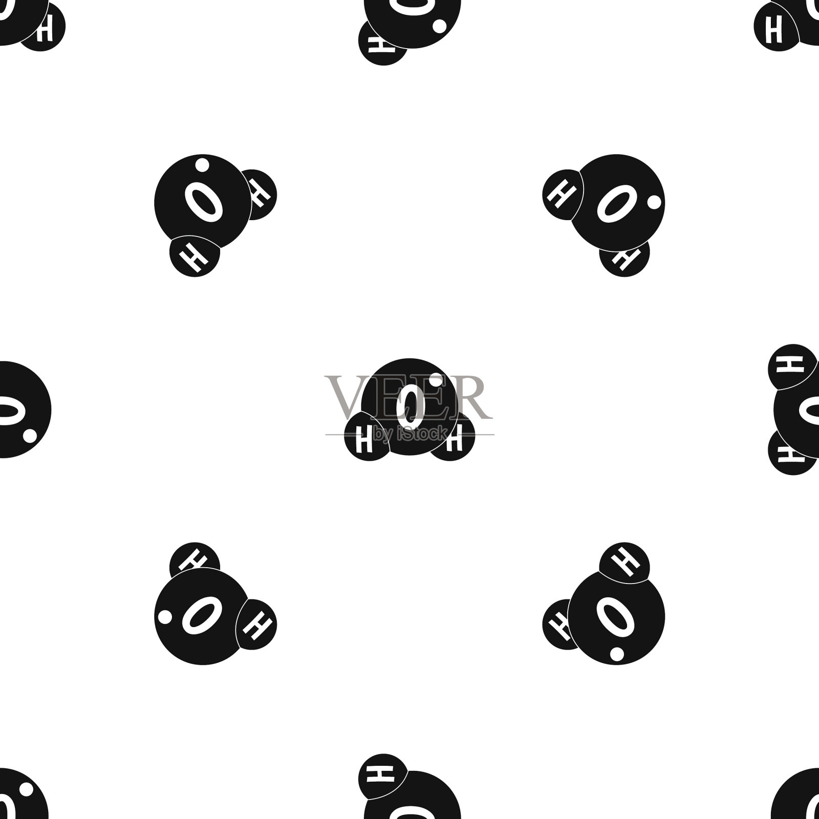 水分子图案无缝黑色插画图片素材