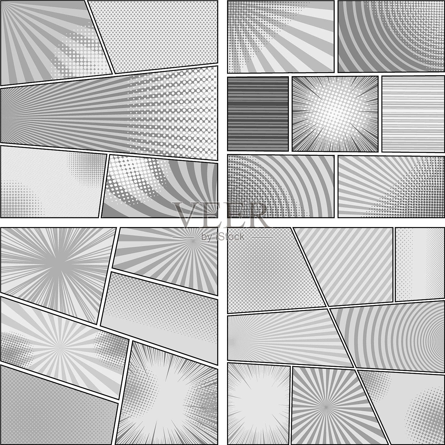 漫画单色设计背景设置插画图片素材