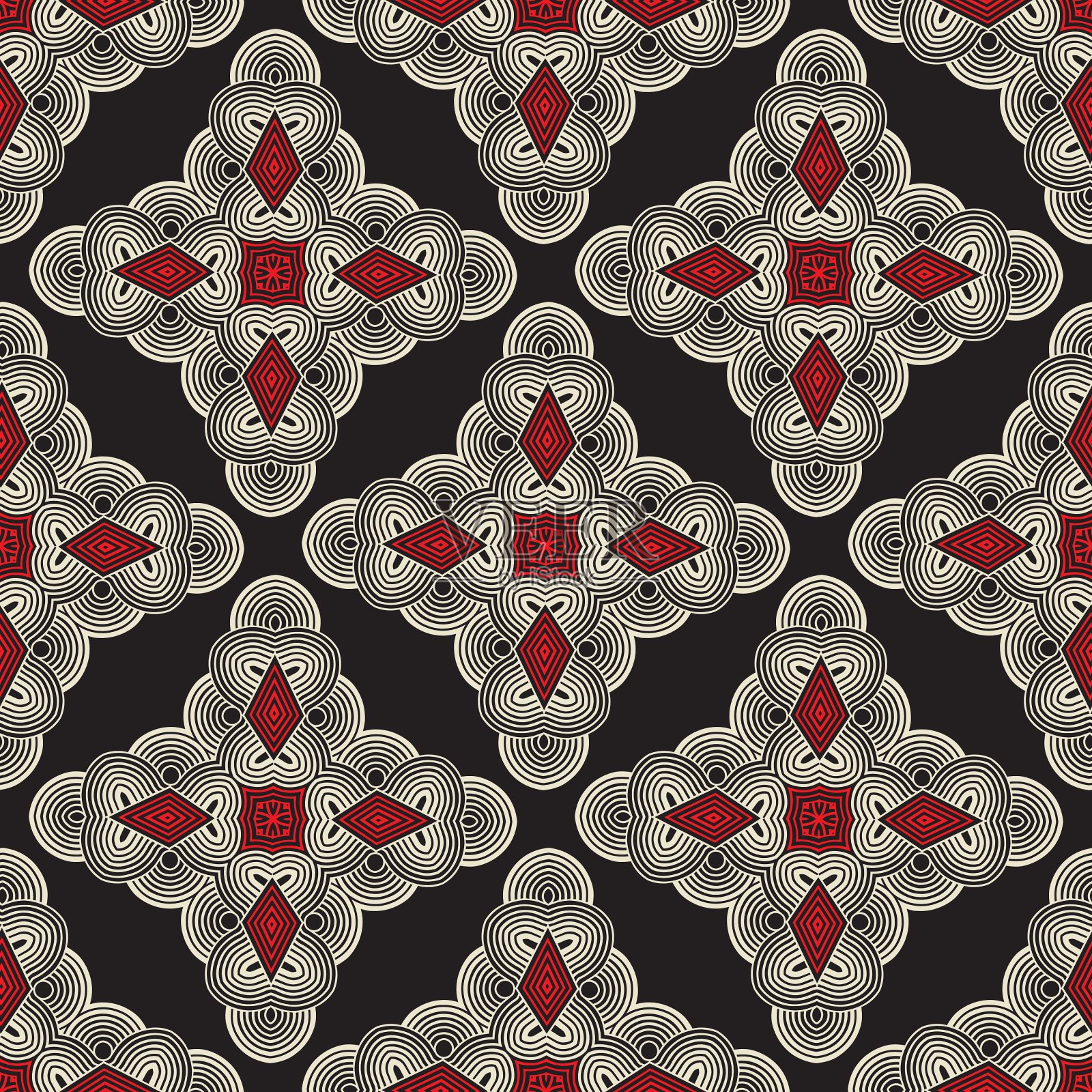 无缝装饰花纹瓷砖插画图片素材