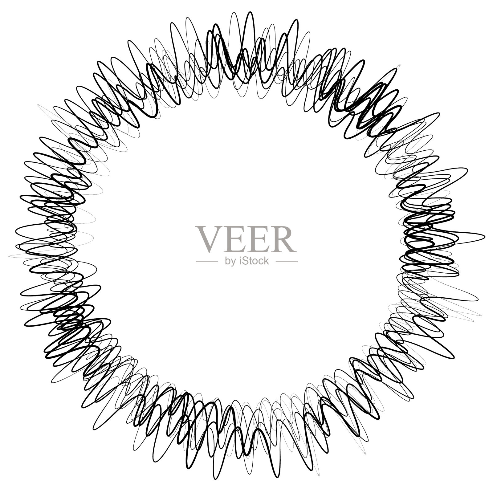 具有扭曲径向的圆形几何图形插画图片素材