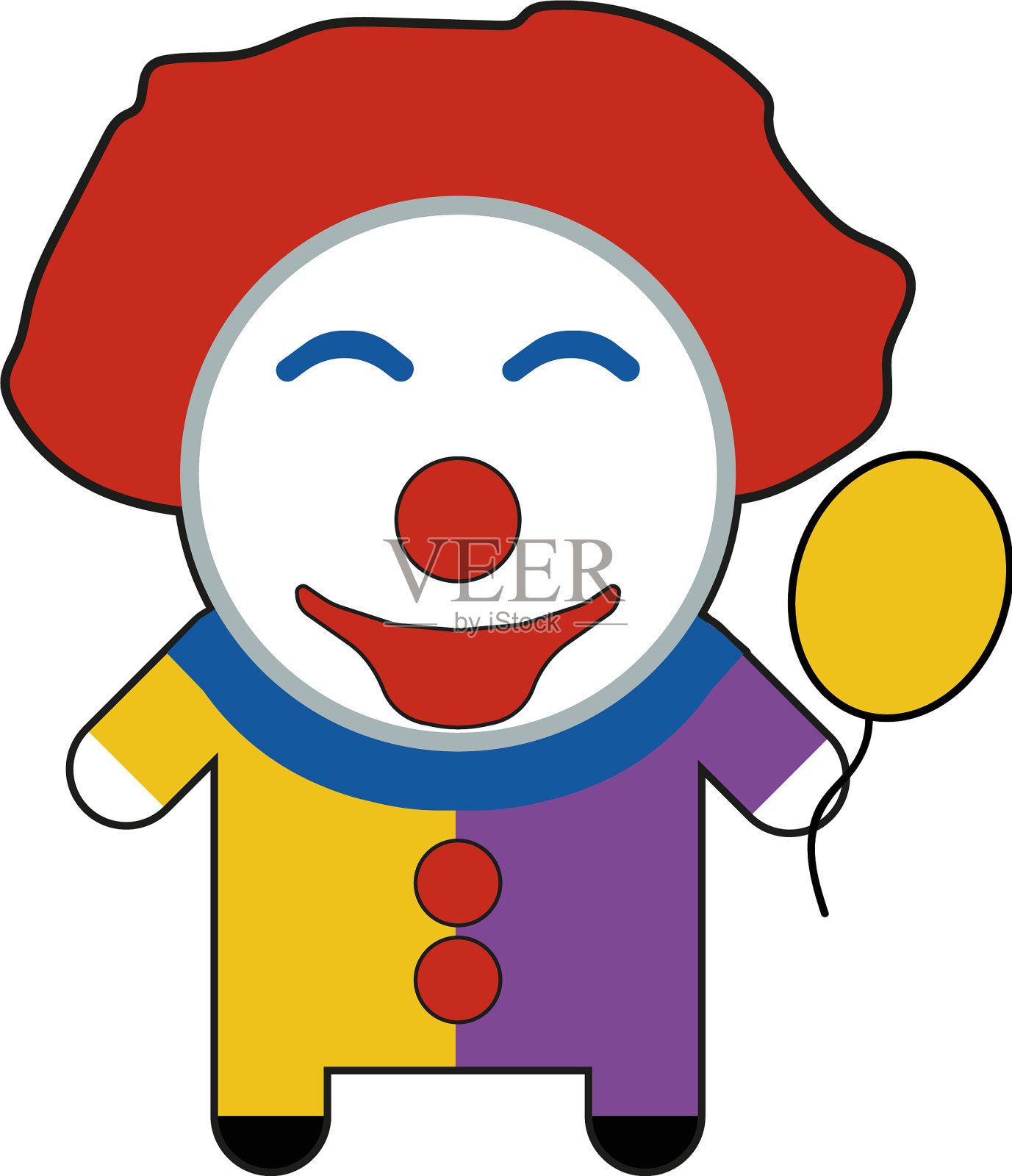 职业角色的小丑插画图片素材