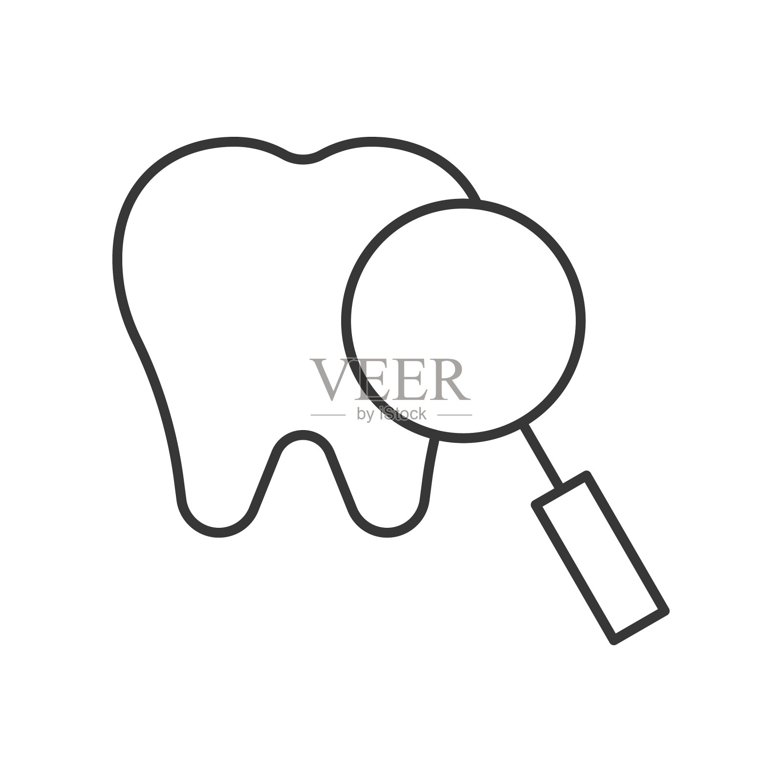 牙齿检查图标轮廓图标素材