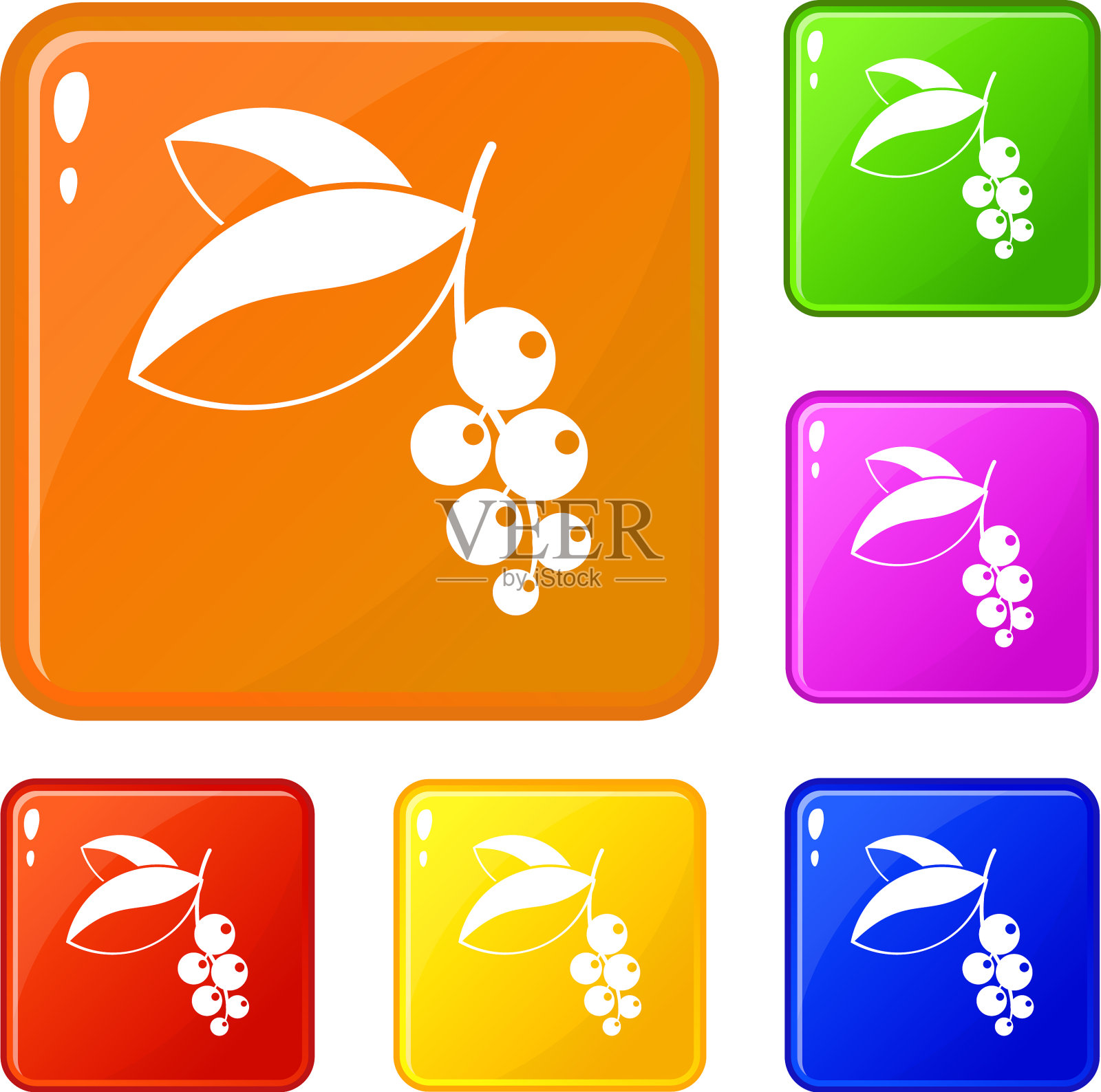 红醋栗浆果图标设置颜色图标素材