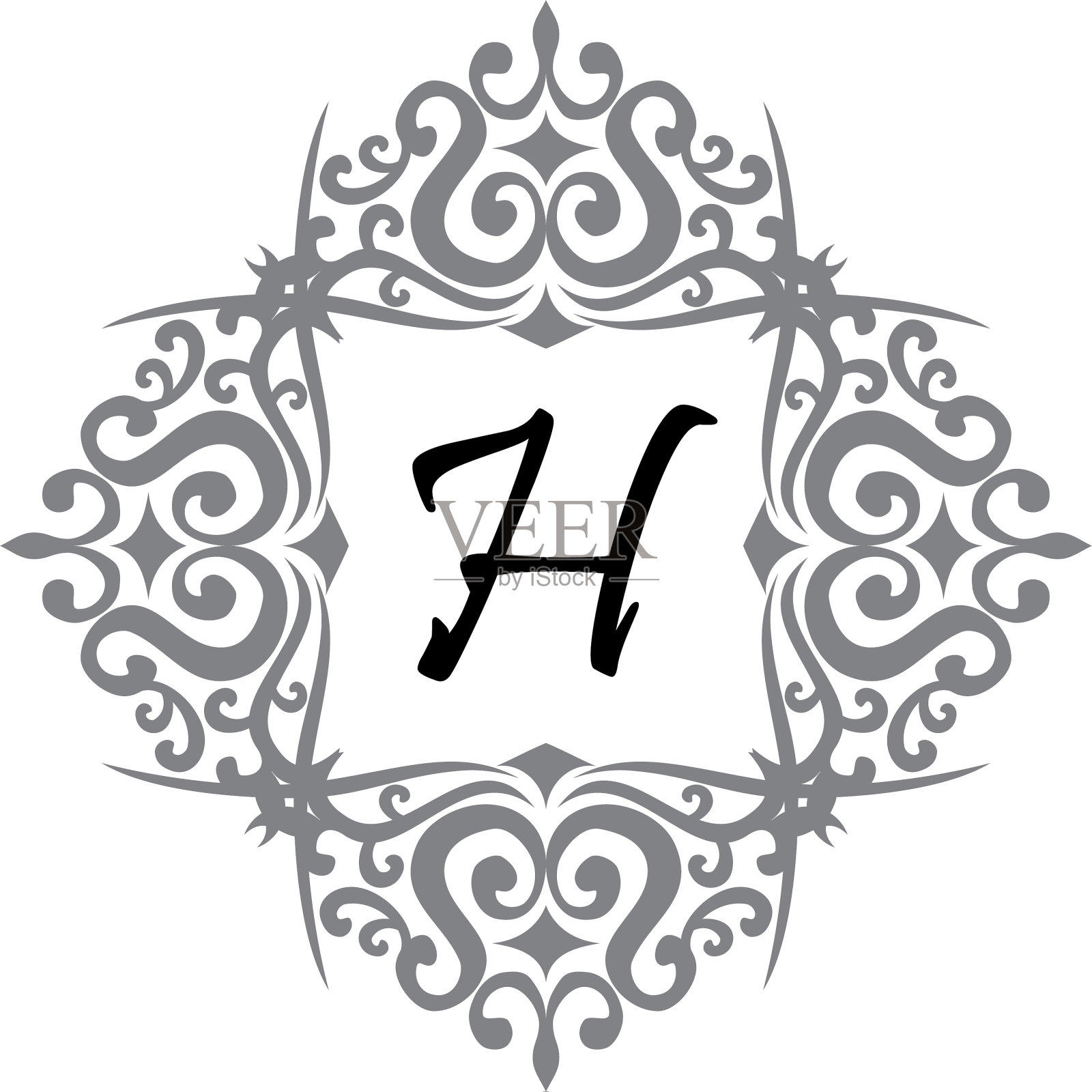 现代字母h设计元素图片