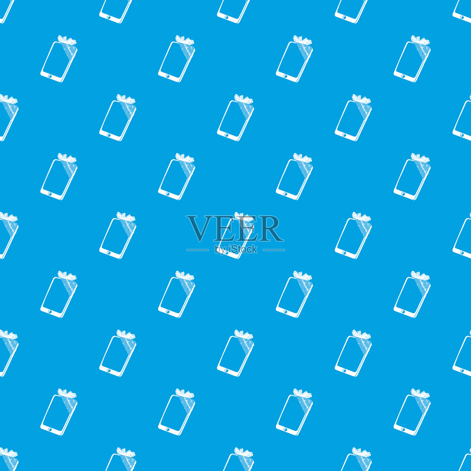 碎屏智能手机模式无缝插画图片素材