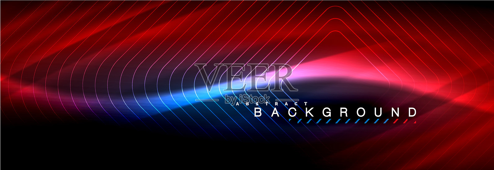 霓虹发光的流体波线魔法能量空间插画图片素材