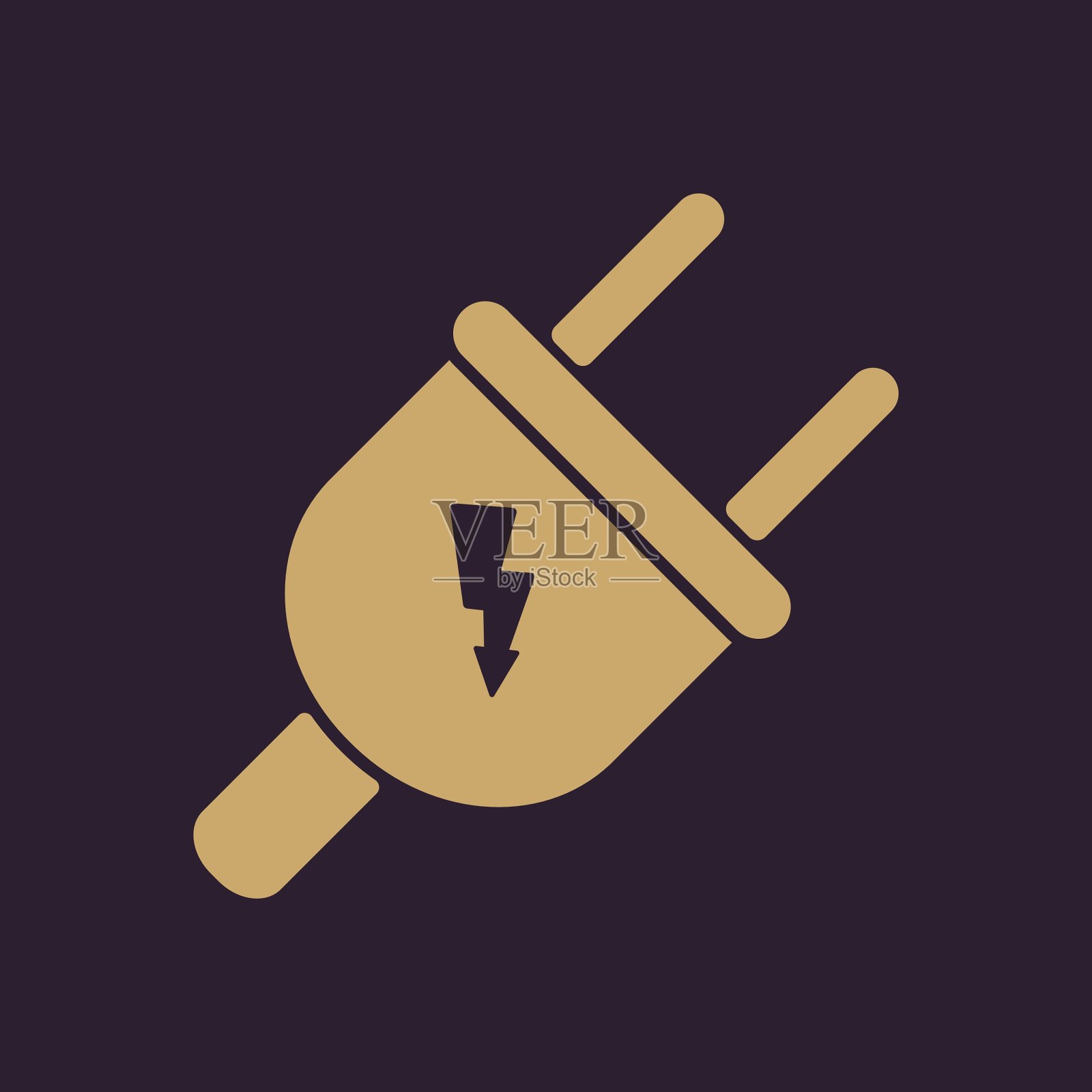 电插头图标电插头符号平坦图标素材