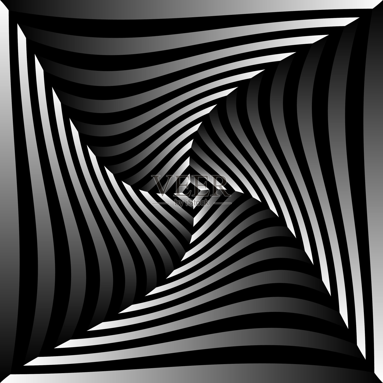 具有旋转变形的正方形抽象插画图片素材