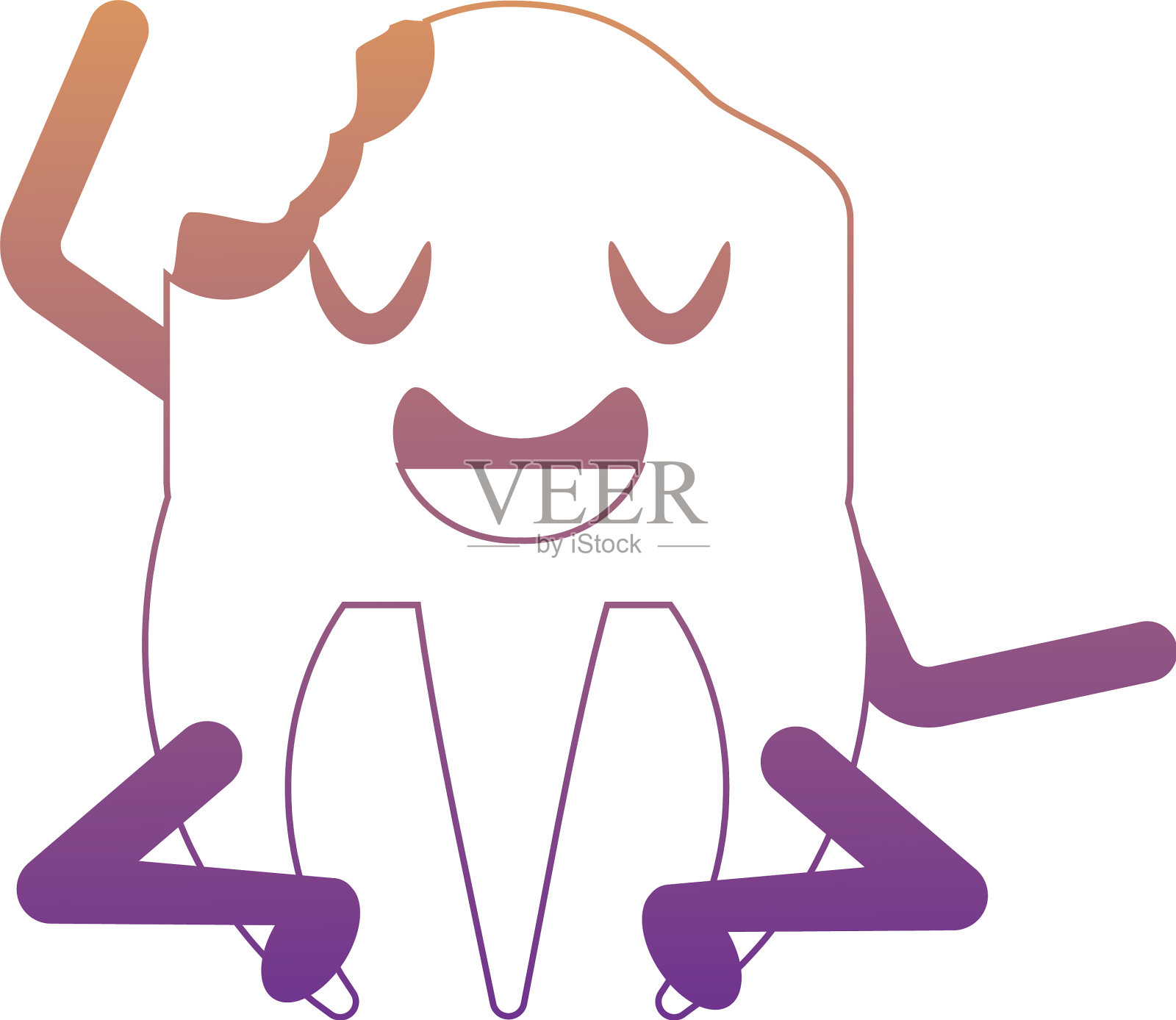 卡哇伊牙齿图标形象插画图片素材