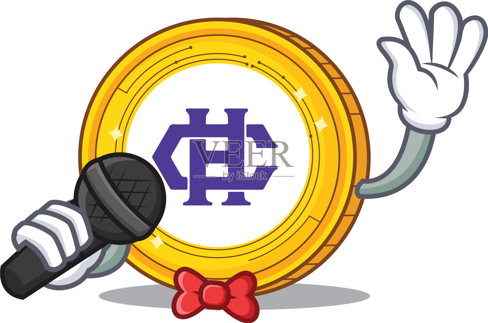 唱歌hshare硬币吉祥物卡通设计元素图片