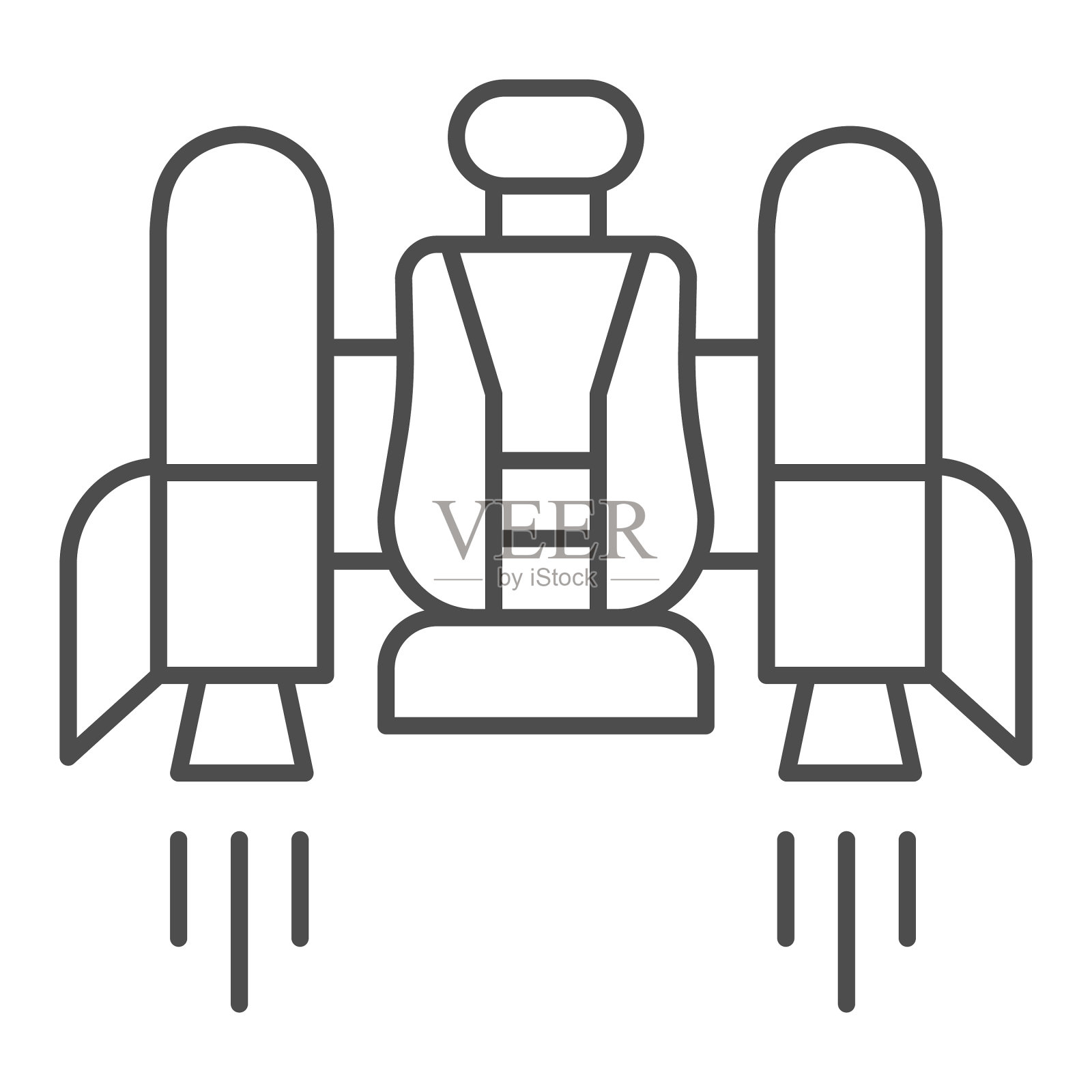 喷气背包细线图标喷气背包与椅子插画图片素材