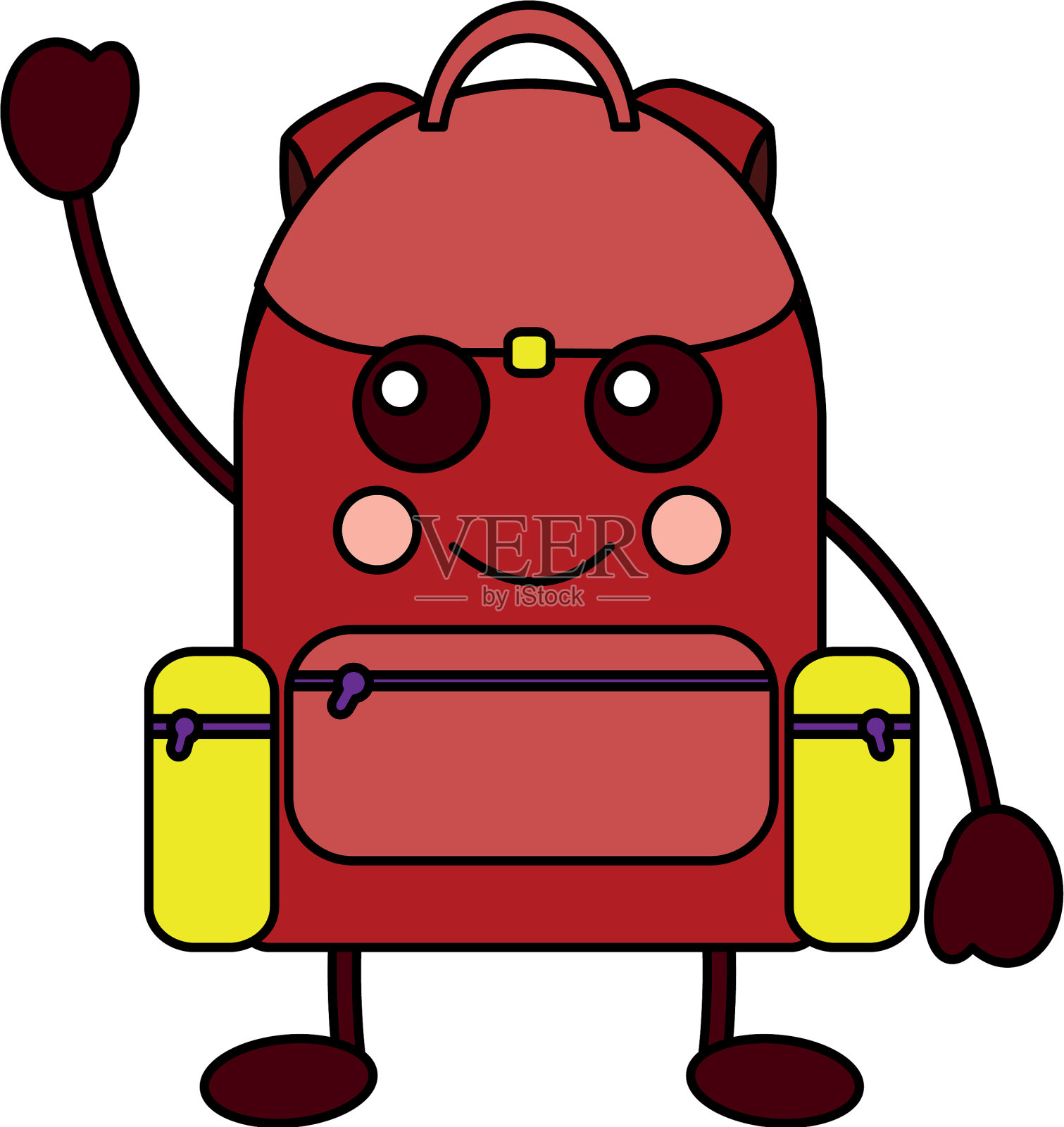 快乐书包学校用品卡哇伊图标形象设计元素图片