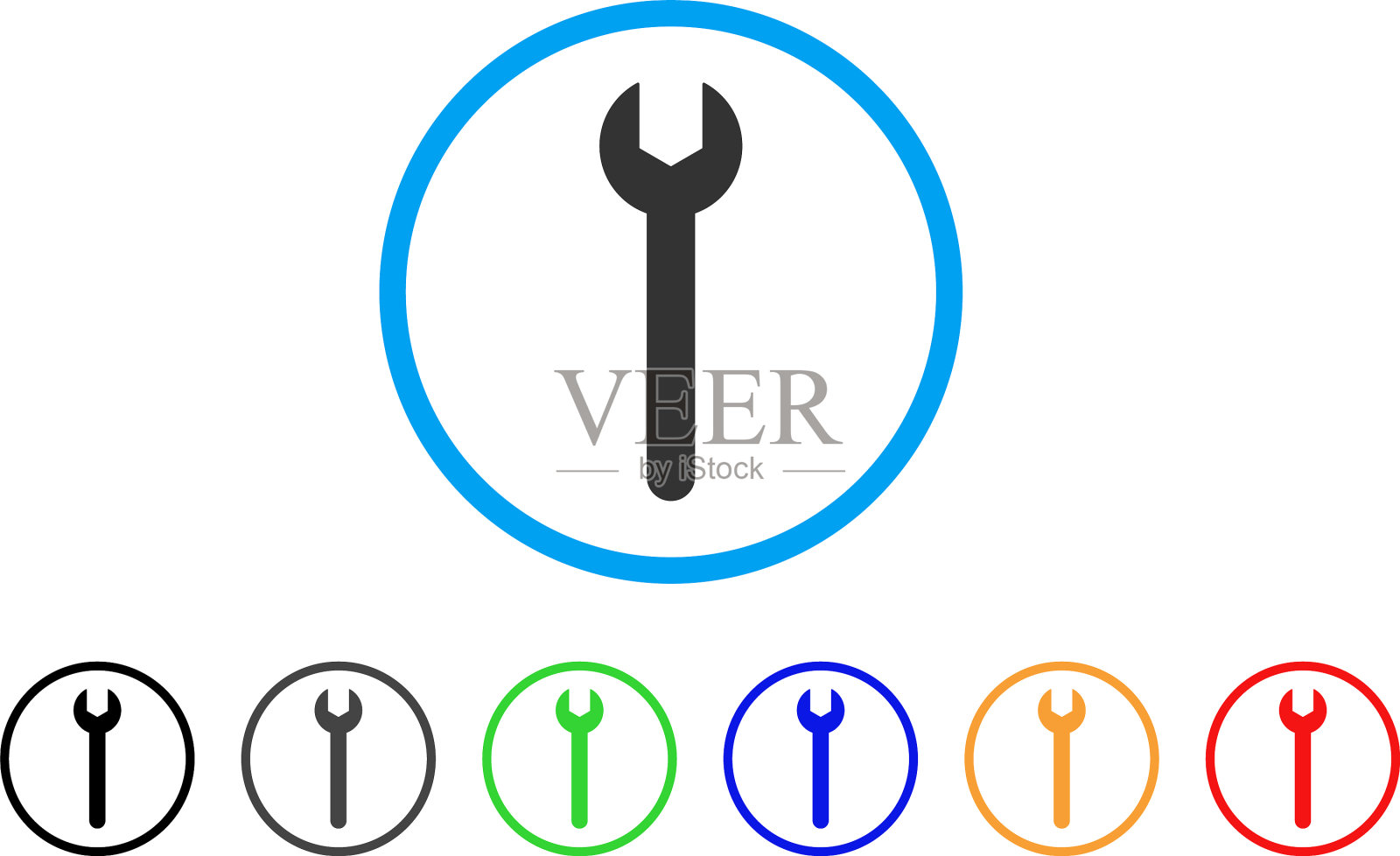 扳手圆形图标图标素材