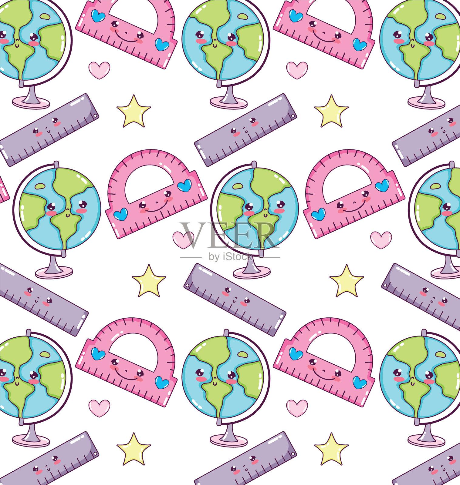 可爱的背景卡哇伊插画图片素材