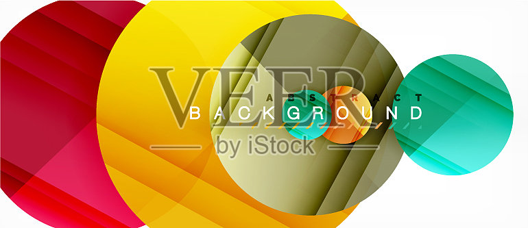 光泽的彩色圆圈抽象背景插画图片素材