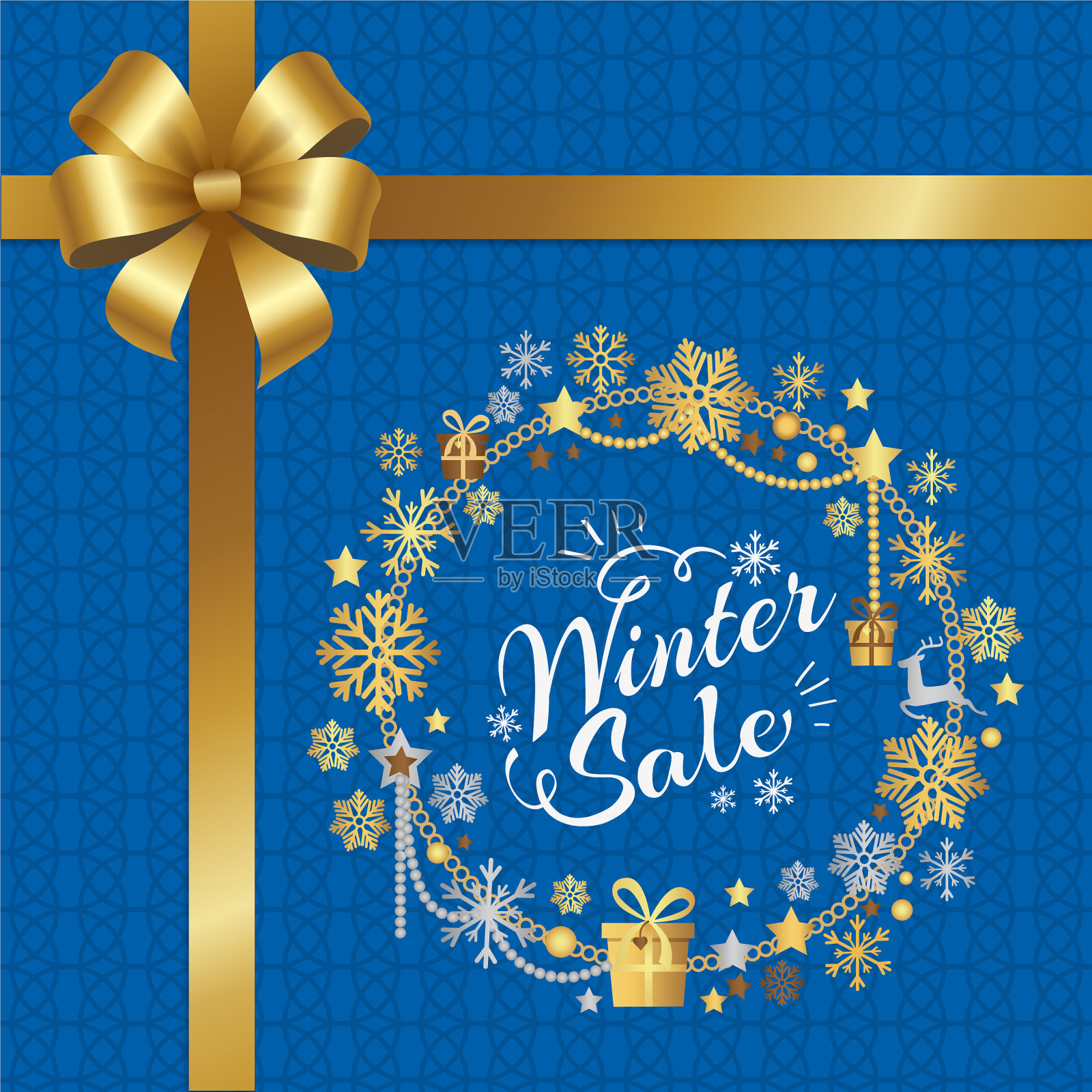 冬季促销海报用雪花做成的框架插画图片素材