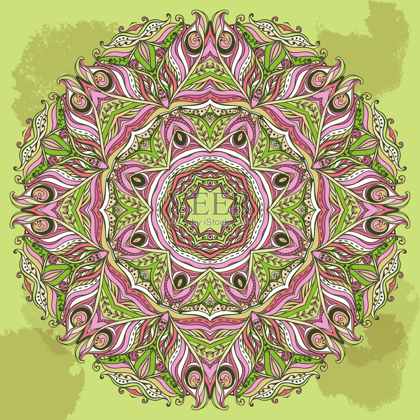 桌布圆形花边图案圆形背景插画图片素材