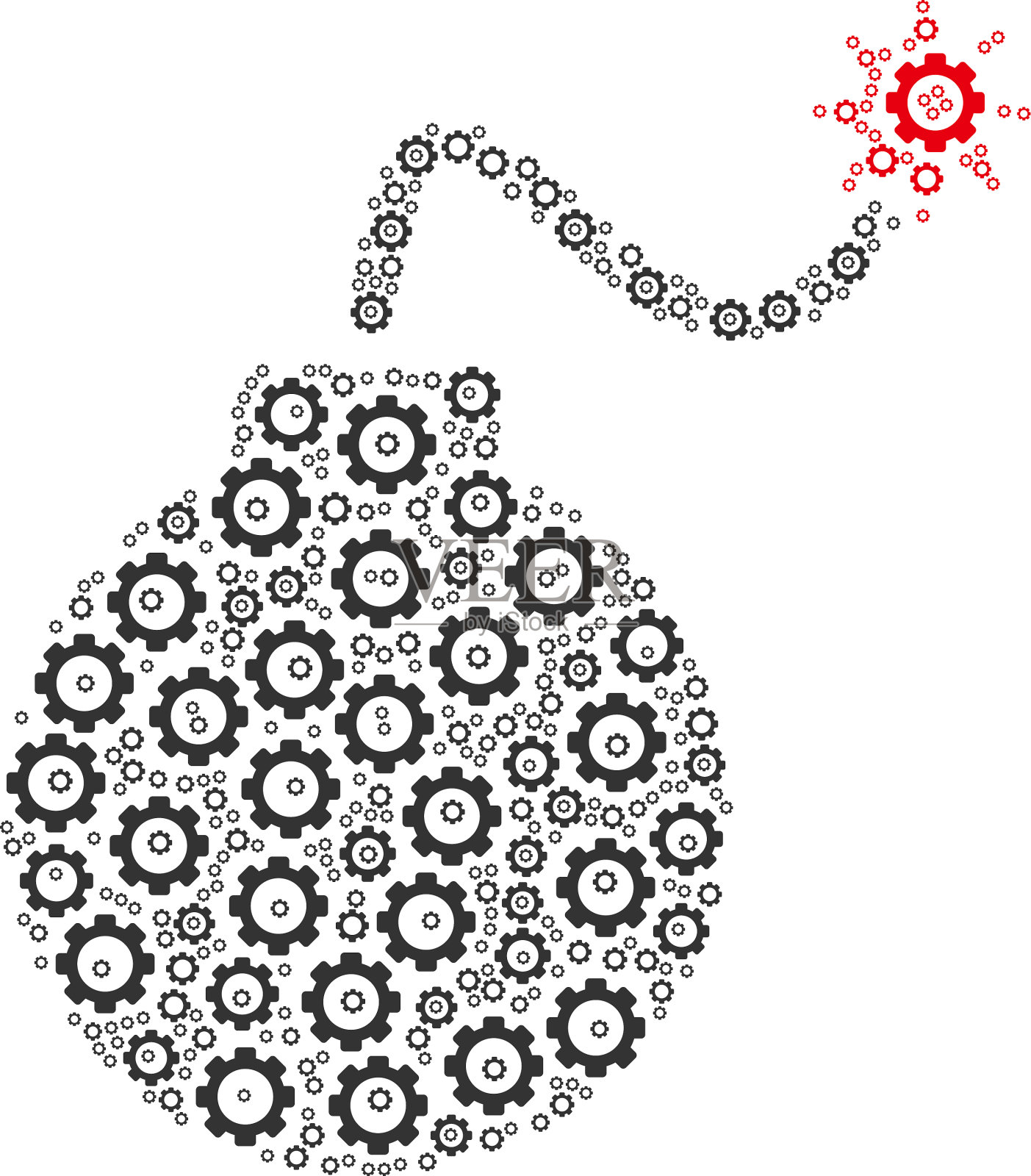 齿轮炸弹组成插画图片素材