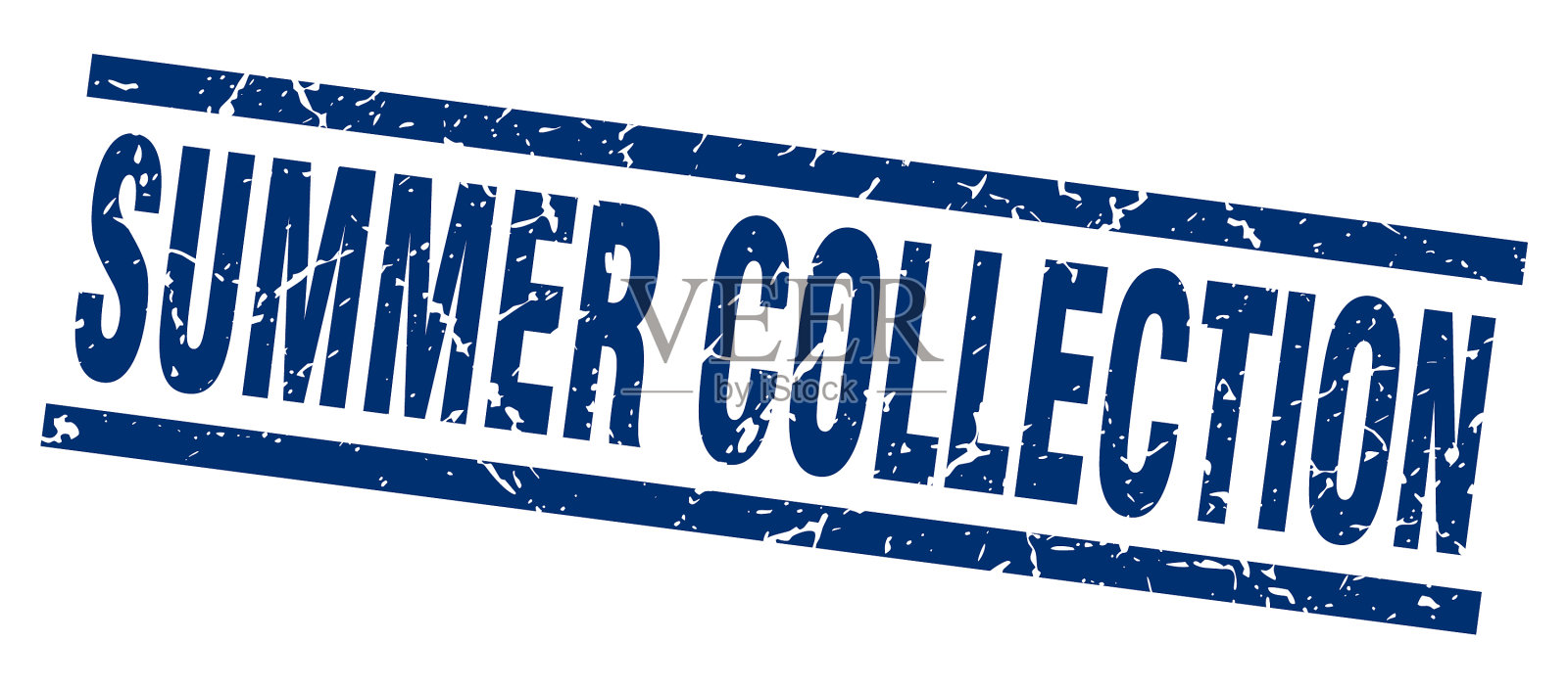 方形垃圾蓝色夏季收集邮票插画图片素材