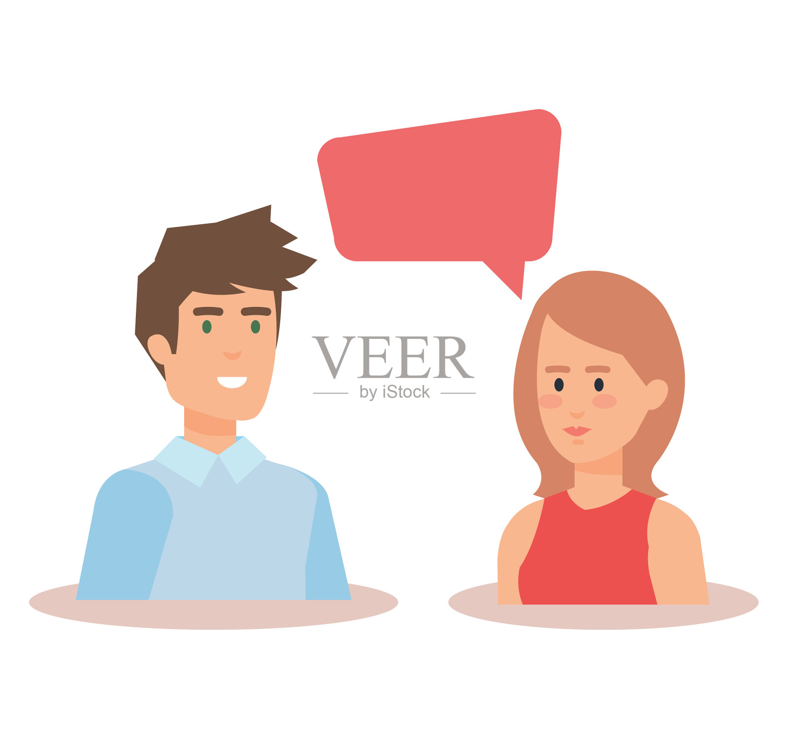 女人和男人聊天插画图片素材