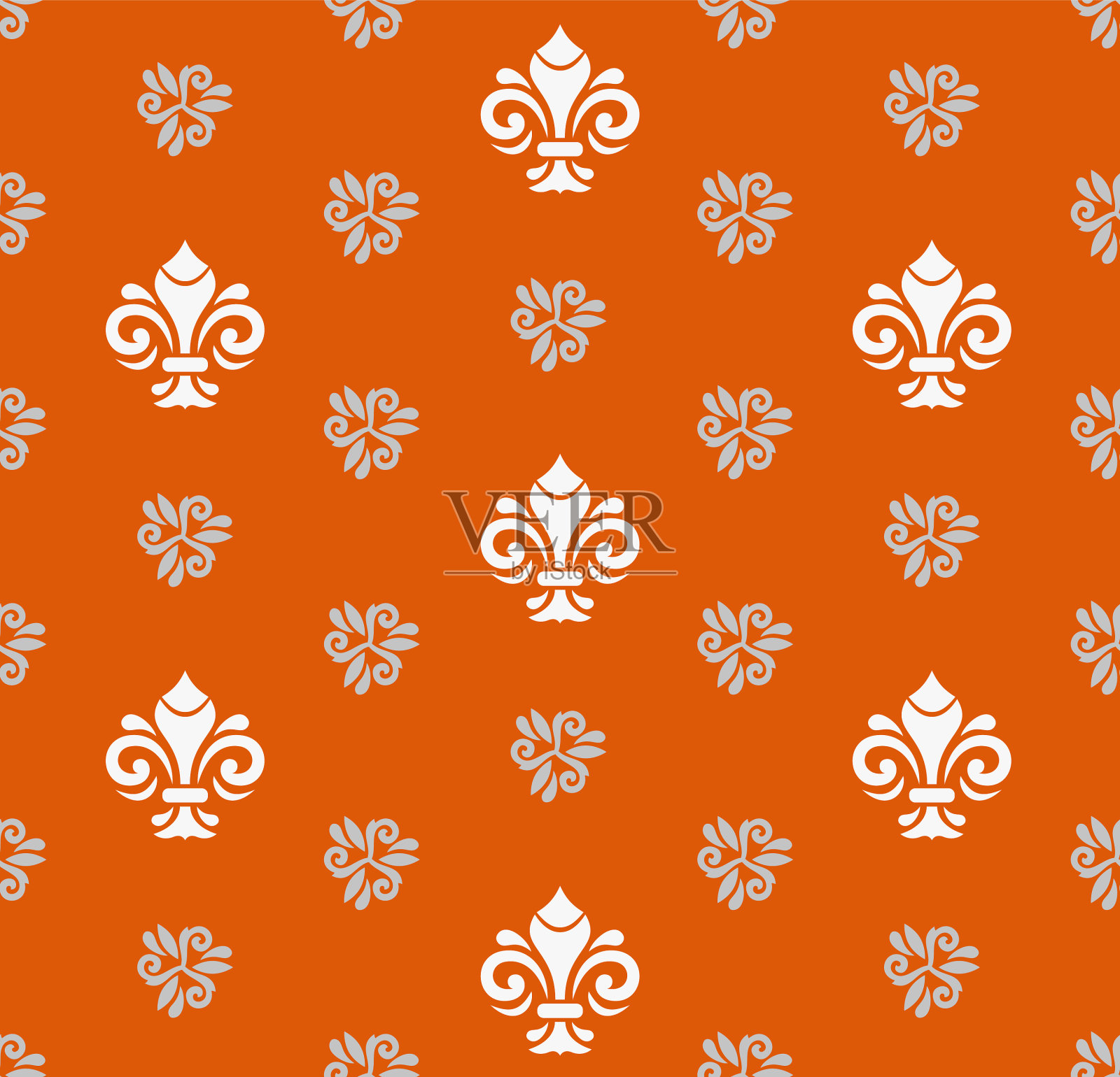 皇家百合无缝图案插画图片素材