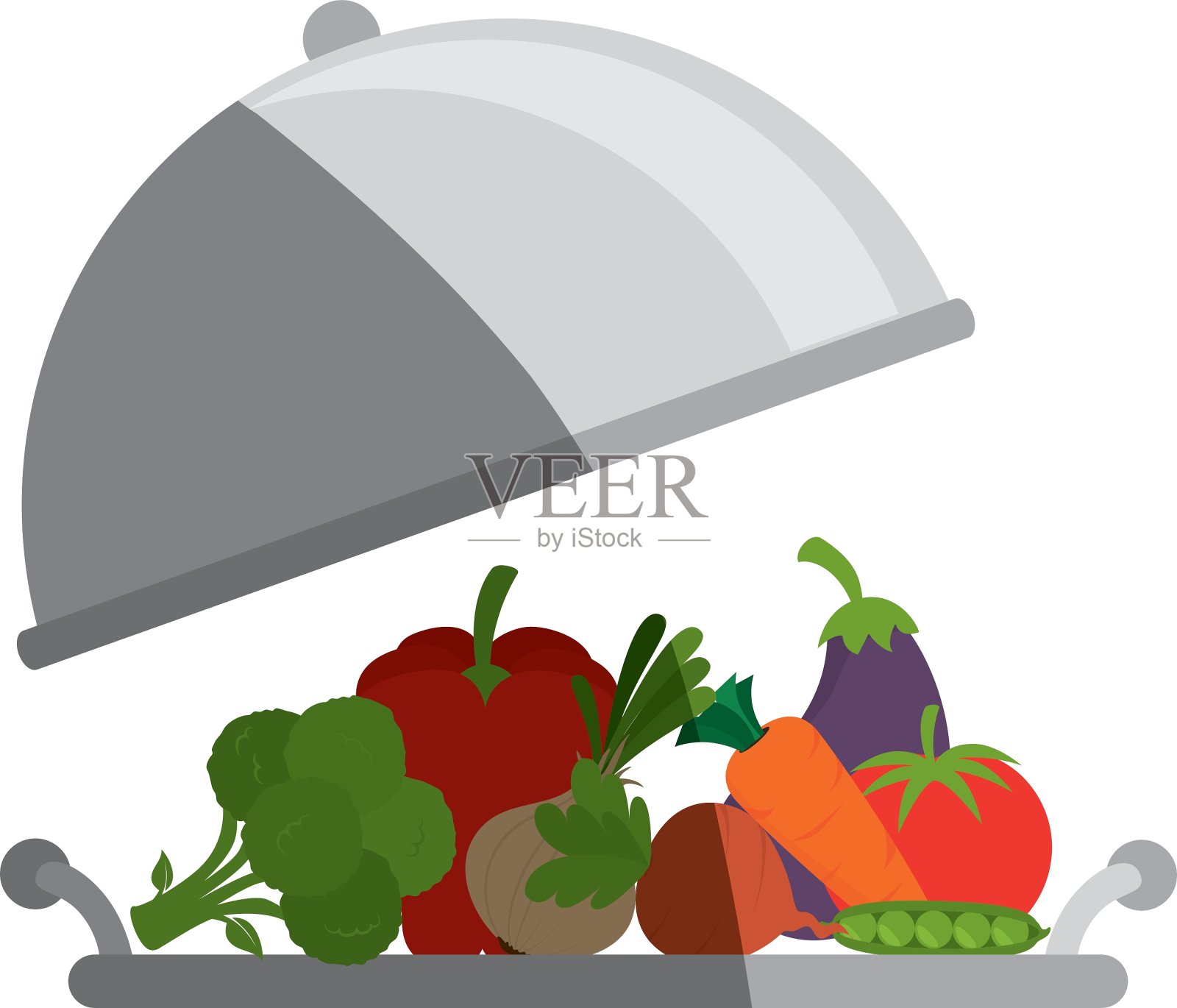 托盘与健康食品隔离图标插画图片素材