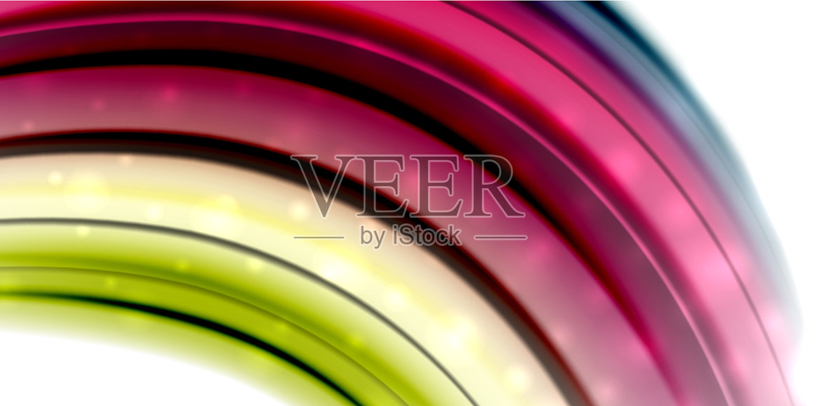 抽象流动运动波液体颜色混合插画图片素材