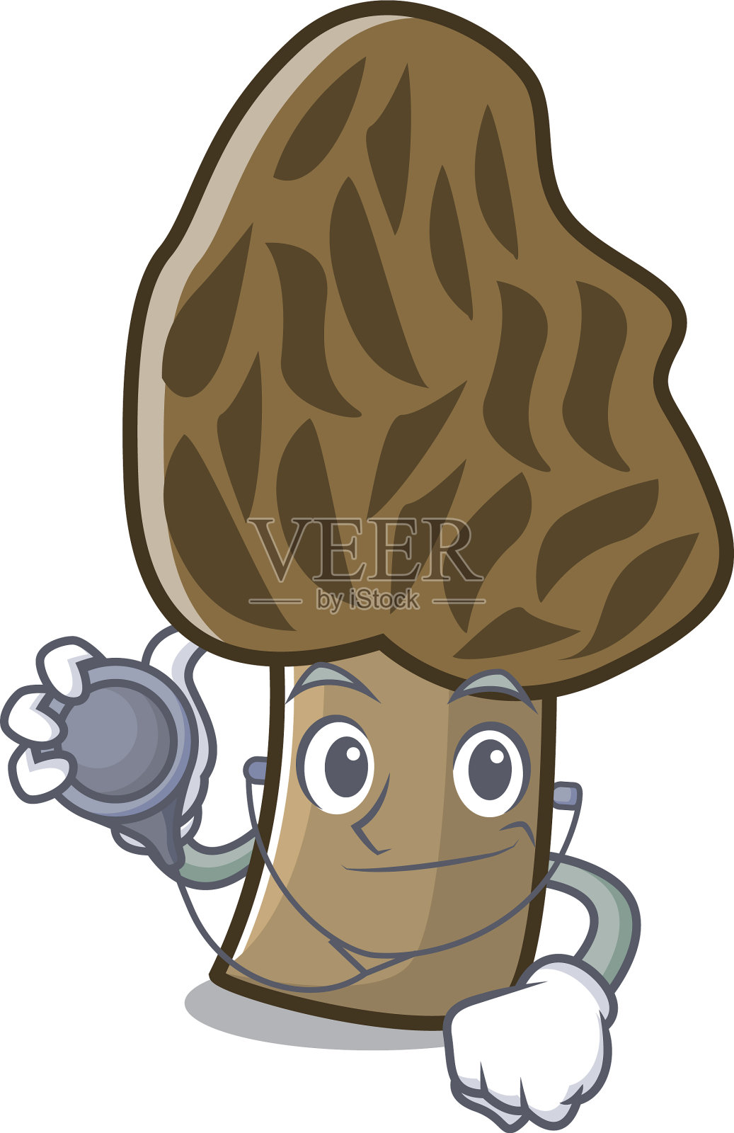 莫雷尔博士蘑菇人物卡通插画图片素材