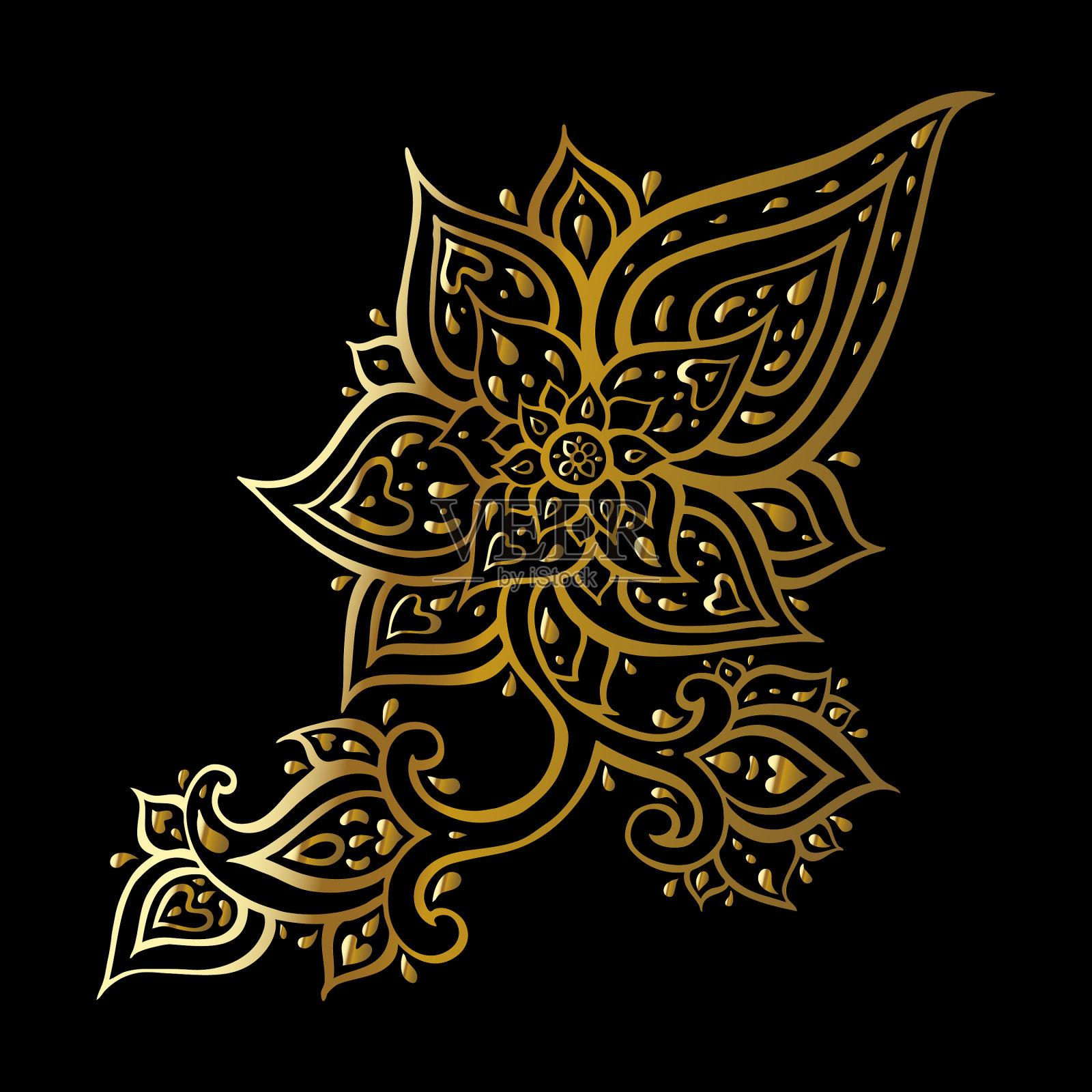 抽象花卉手绘插画图片素材