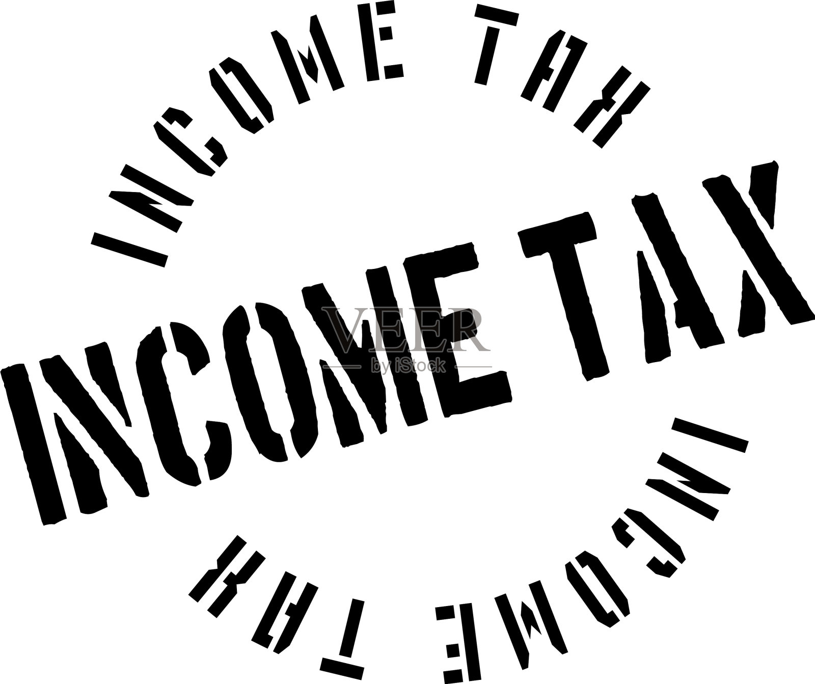 所得税橡皮图章插画图片素材