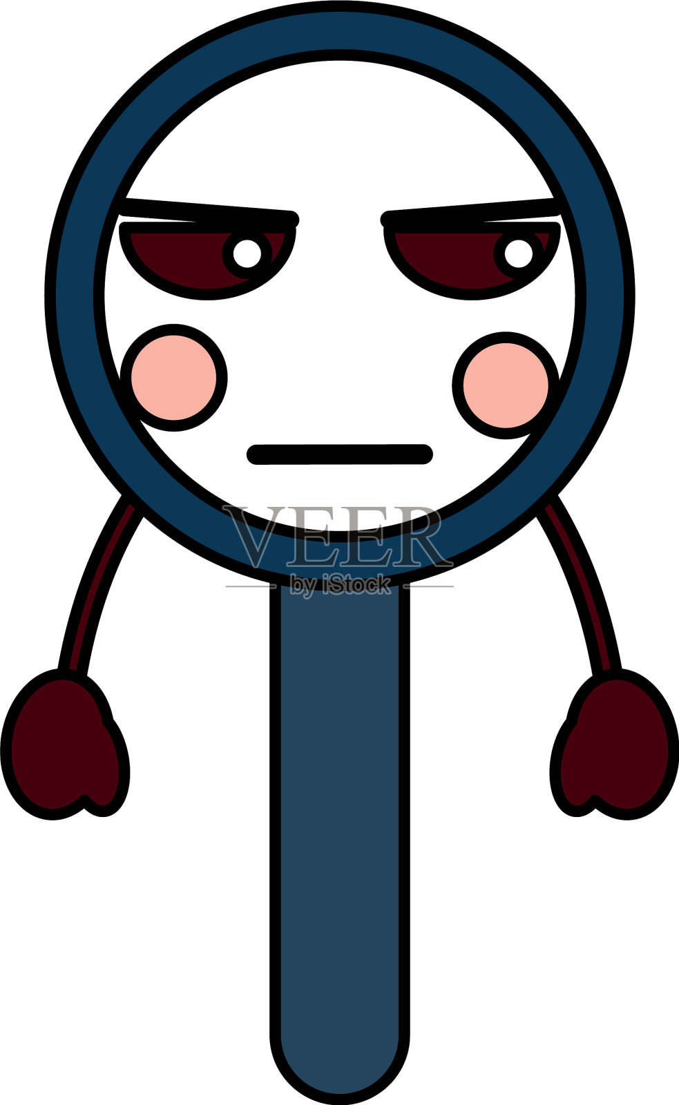 放大镜卡哇伊图标形象设计元素图片